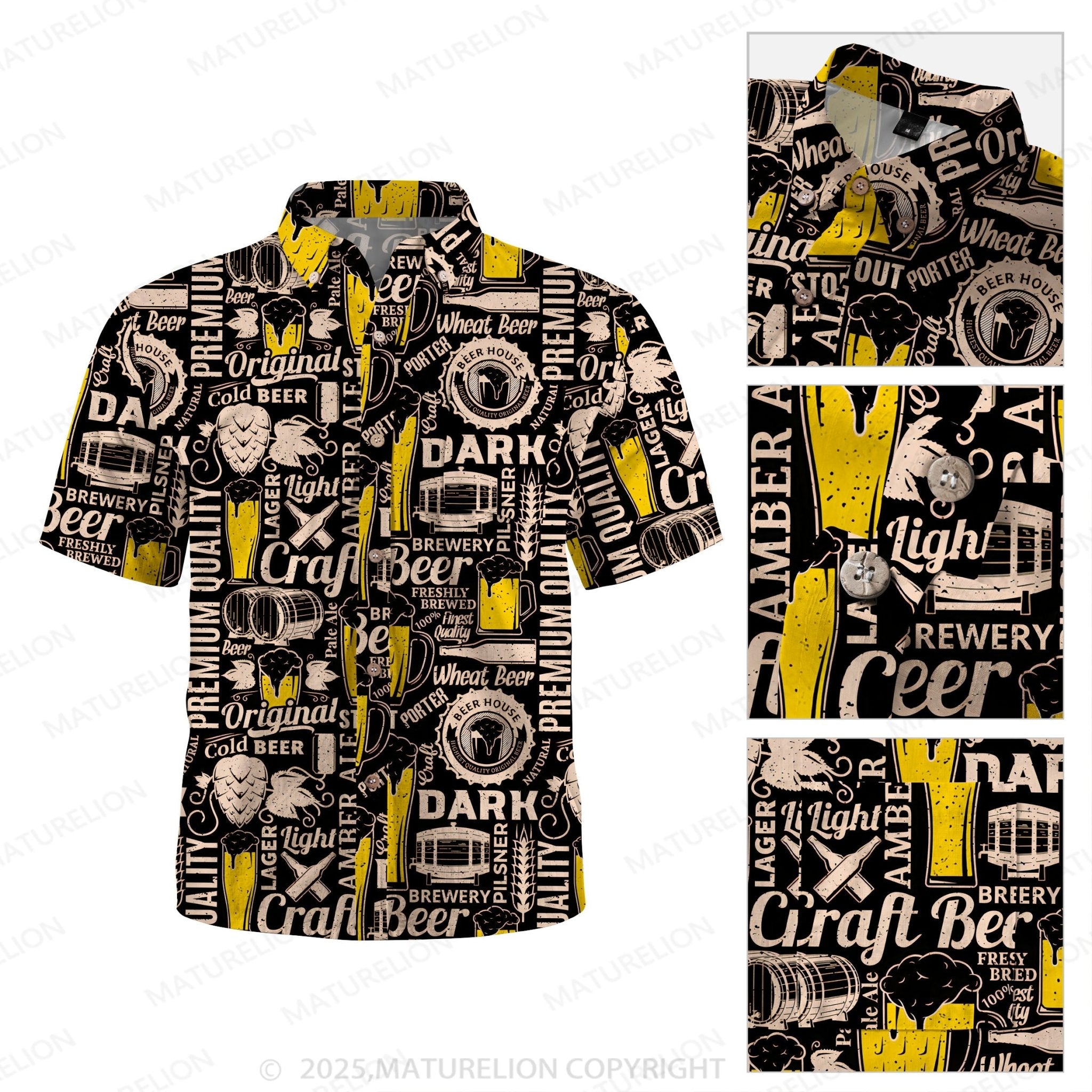 Maturelion Men's Hawaiian Shirt Palm Paradise Hawaiian Shirt