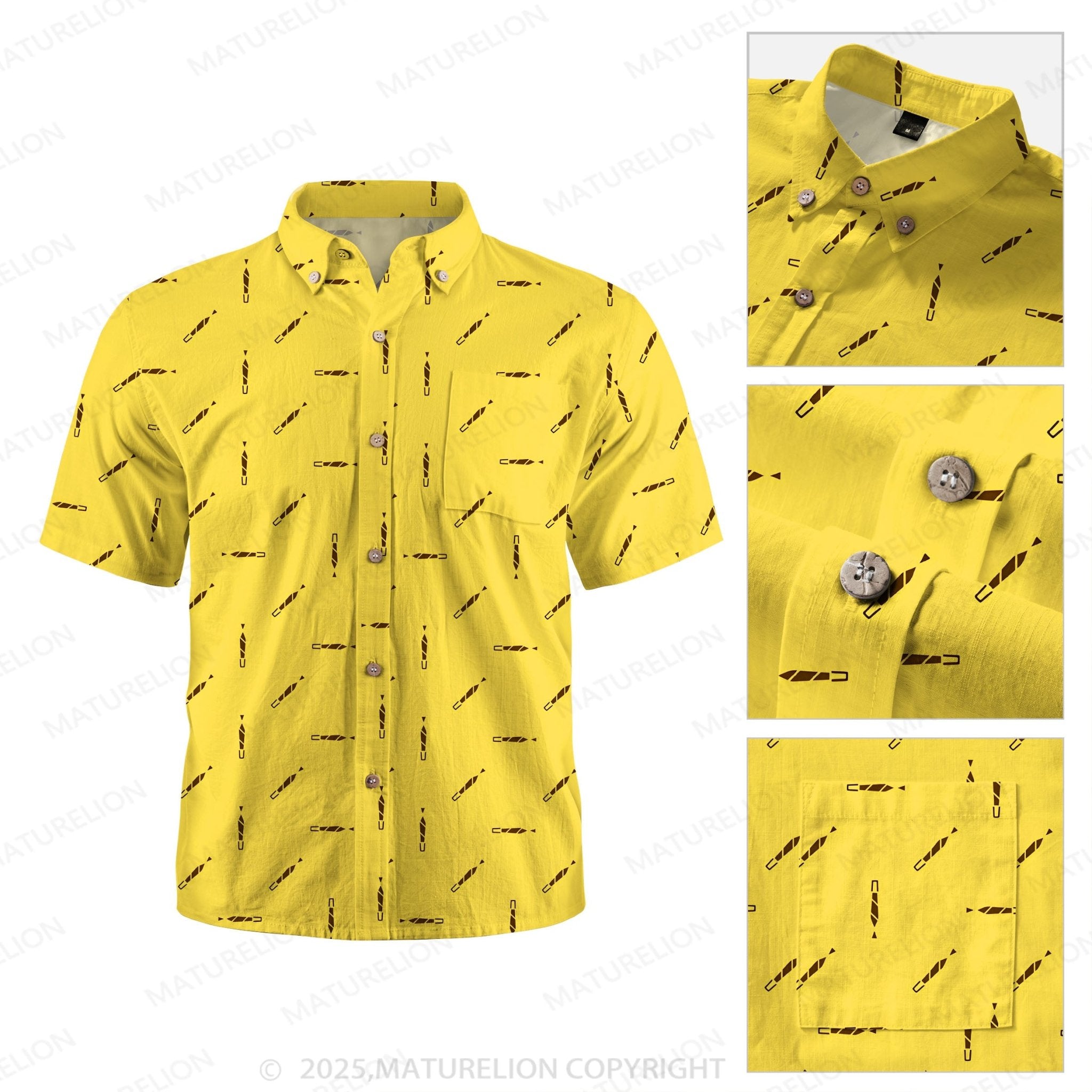 Maturelion Men's Hawaiian Shirt Wave Rider Hawaiian Shirt