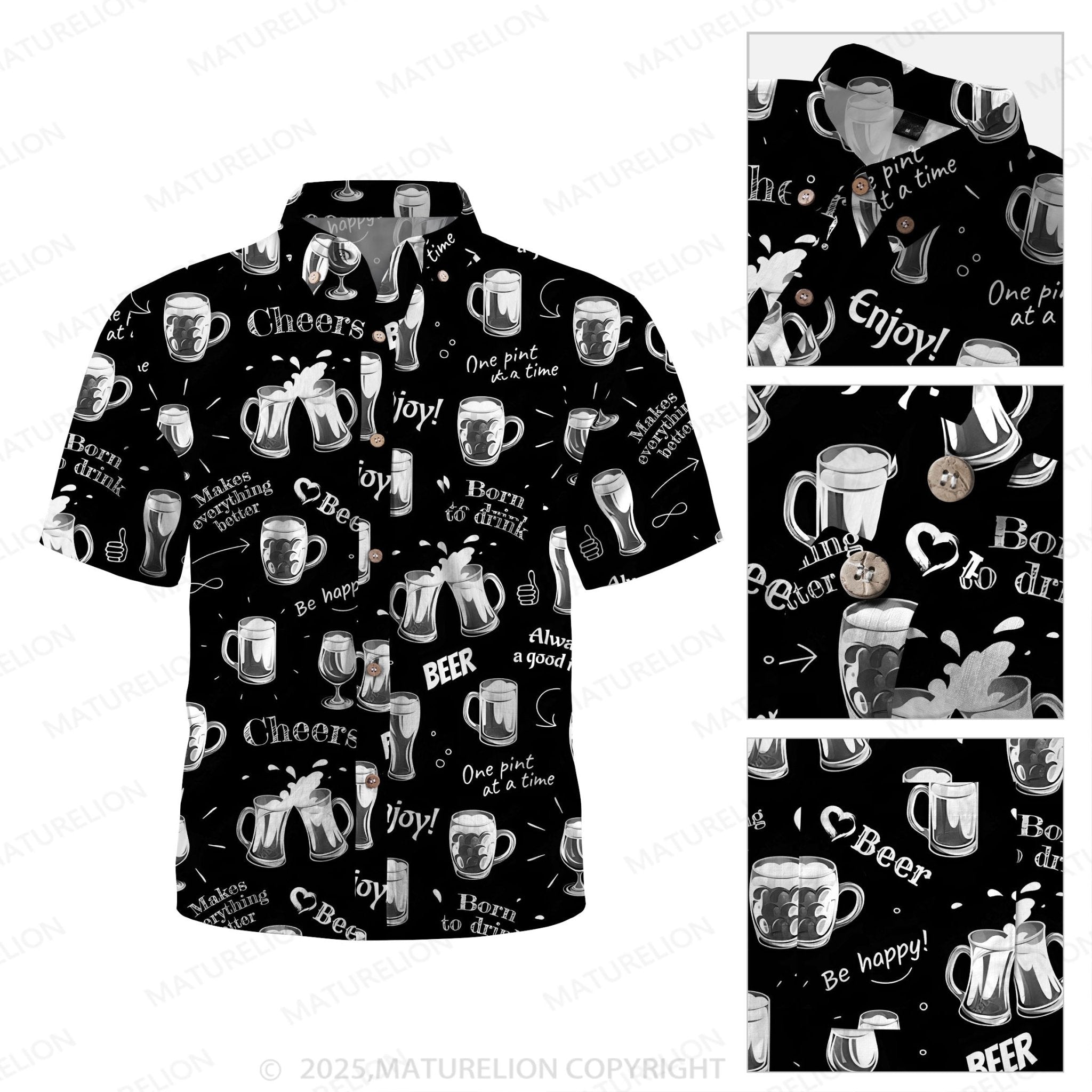Maturelion Men's Hawaiian Shirt Cool Tropics Hawaiian Shirt