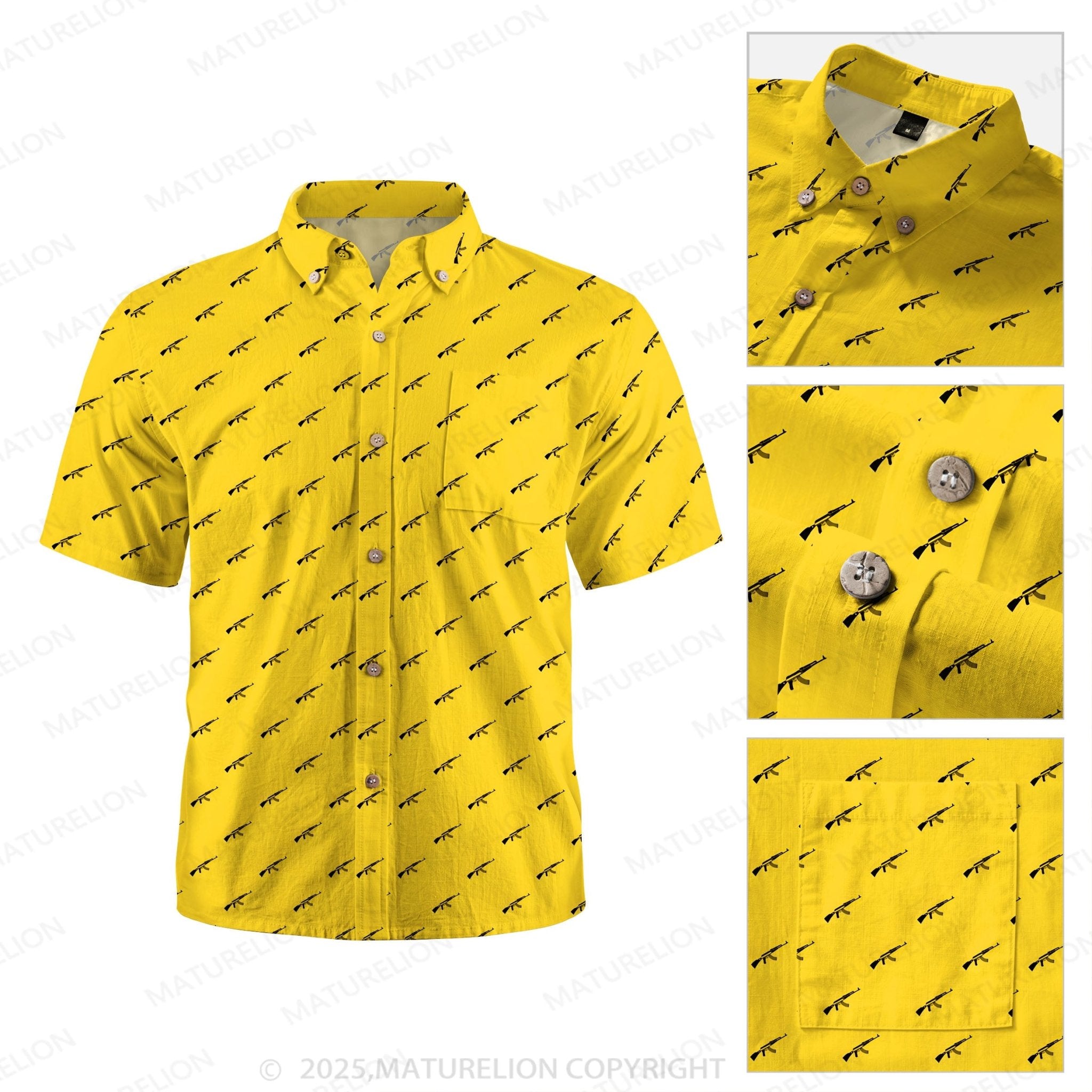 Maturelion Men's Hawaiian Shirt Ocean Wave Hawaiian Shirt