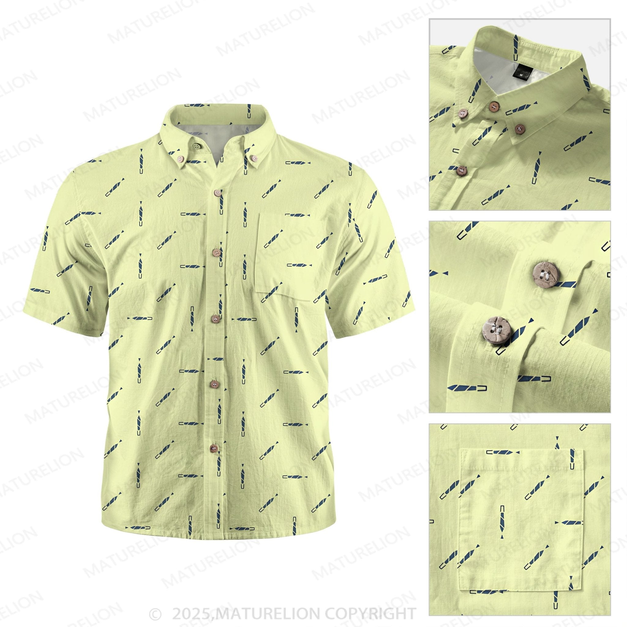Maturelion Men's Hawaiian Shirt Wave Rider Hawaiian Shirt