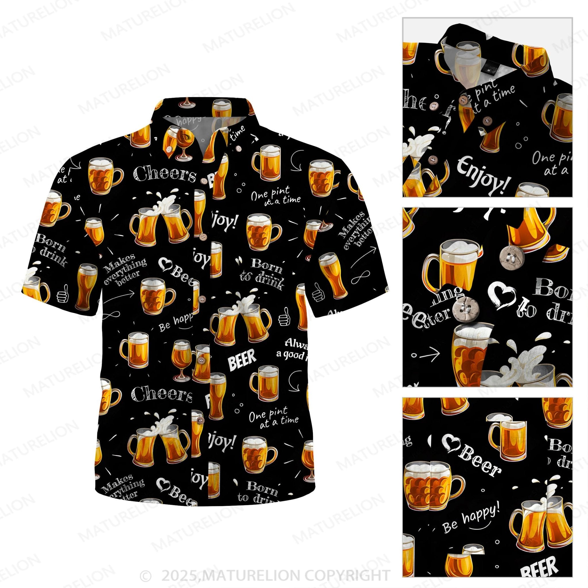 Maturelion Men's Hawaiian Shirt Cool Tropics Hawaiian Shirt
