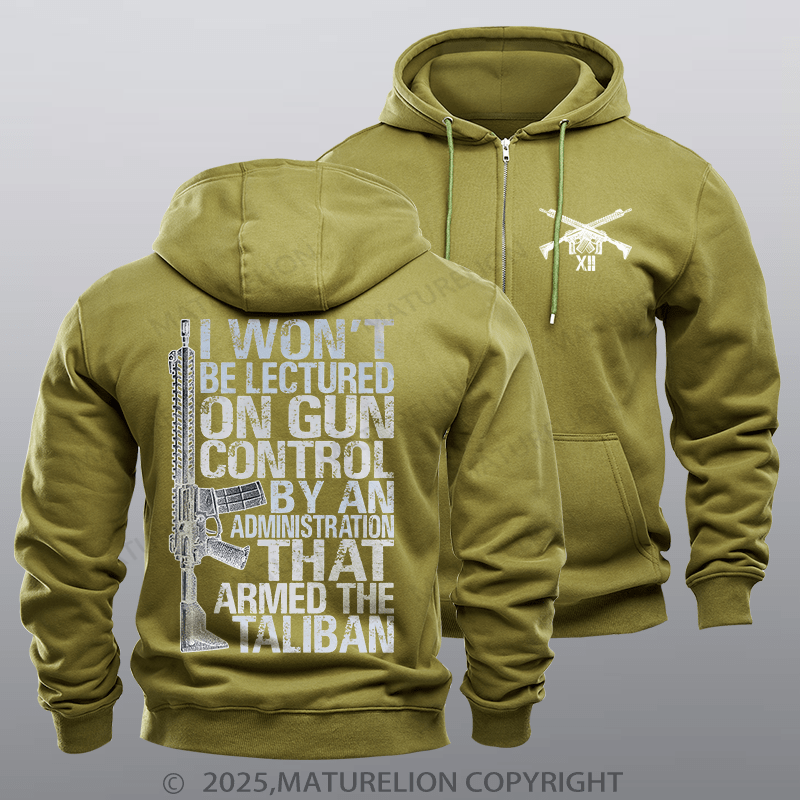 Maturelion Men's Hoodie Gun Control Zipper Hoodie