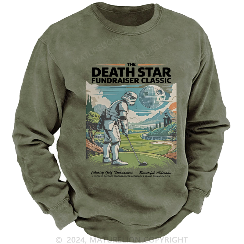 Maturelion Men's Sweatshirt The Death Star Fundraiser Classic Washed Sweatshirt