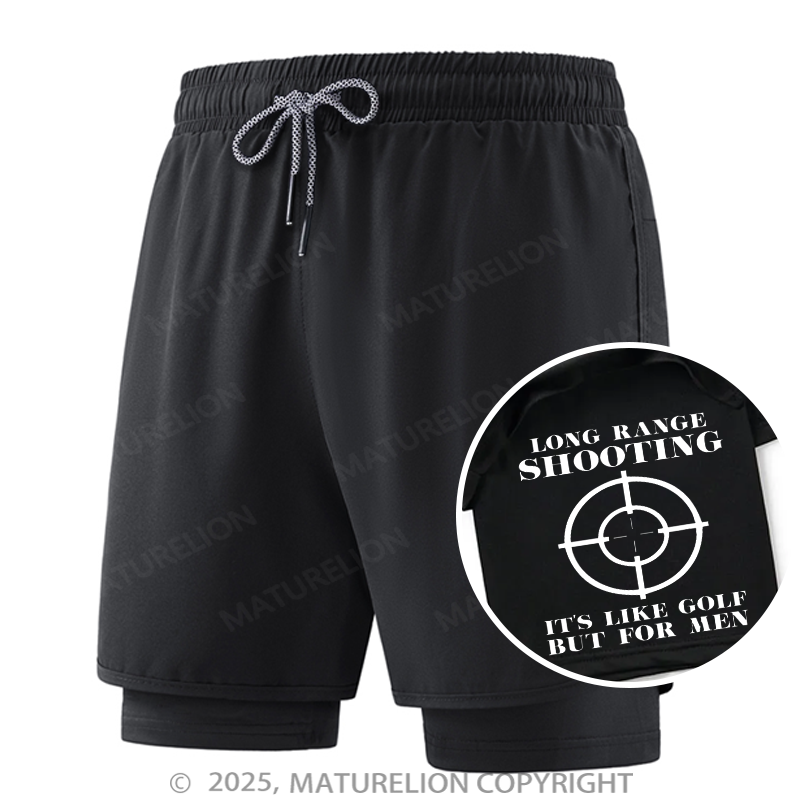 Maturelion Men's Short Long Range Shooting It's Like Golf But For Men Double Layer Short