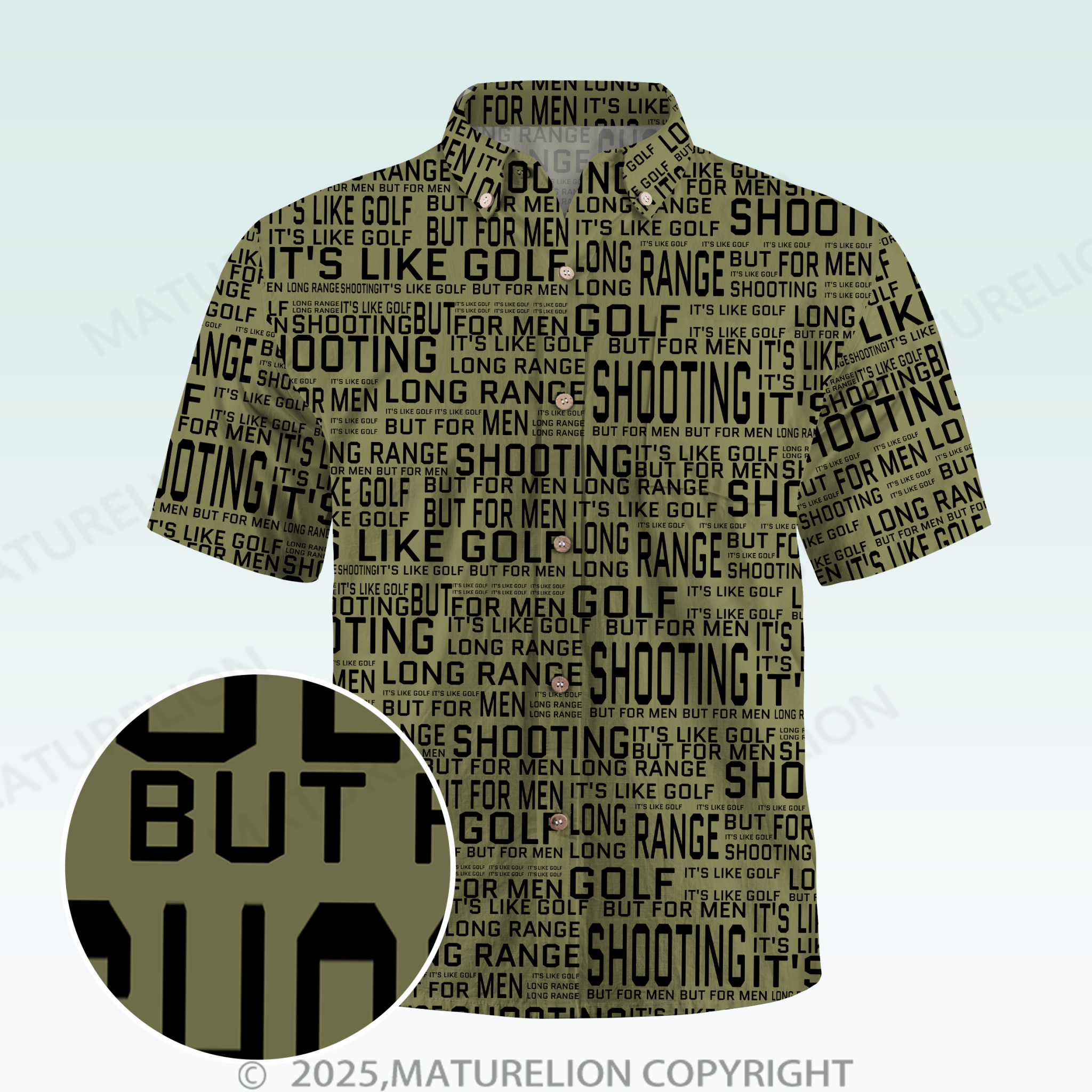 Maturelion Men's Hawaiian Shirt Long Range Shooting It's Like Golf But For Men Hawaiian Shirt
