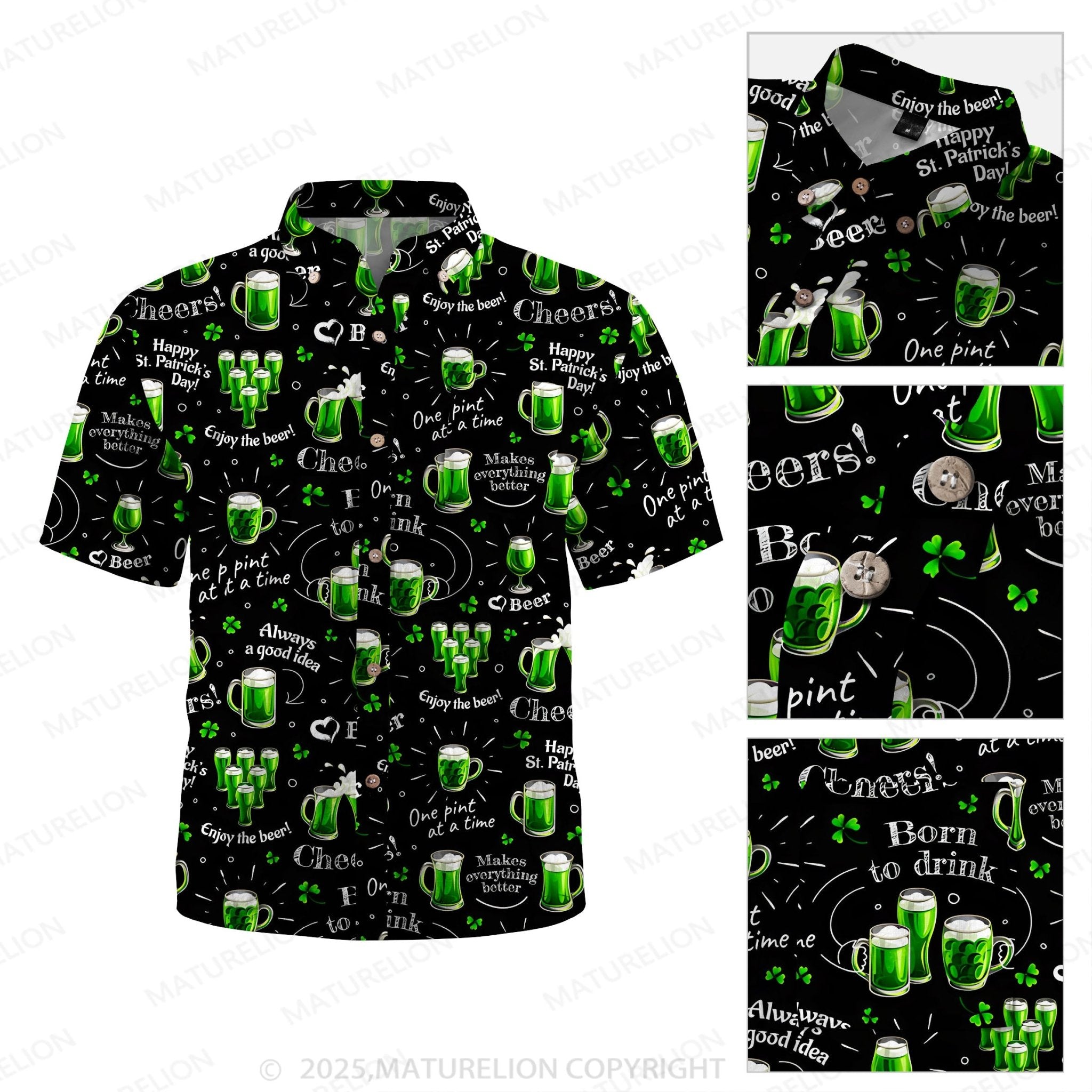 Maturelion St Patrick's Hawaiian Shirt Seaside Chill Hawaiian Shirt