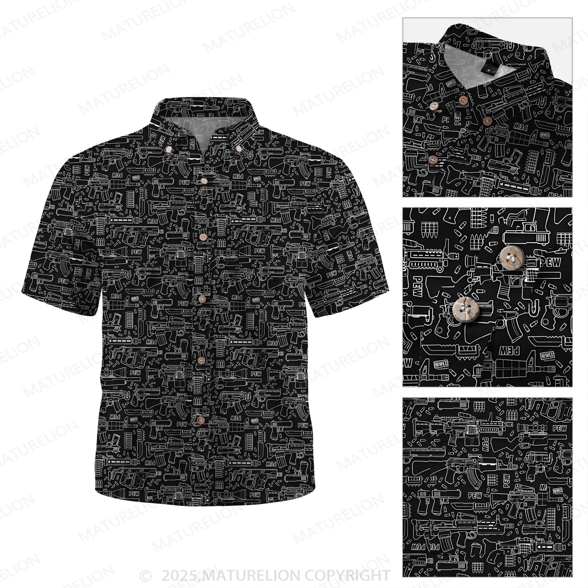 Maturelion Men's Hawaiian Shirt Palm Tree Getaway Hawaiian Shirt