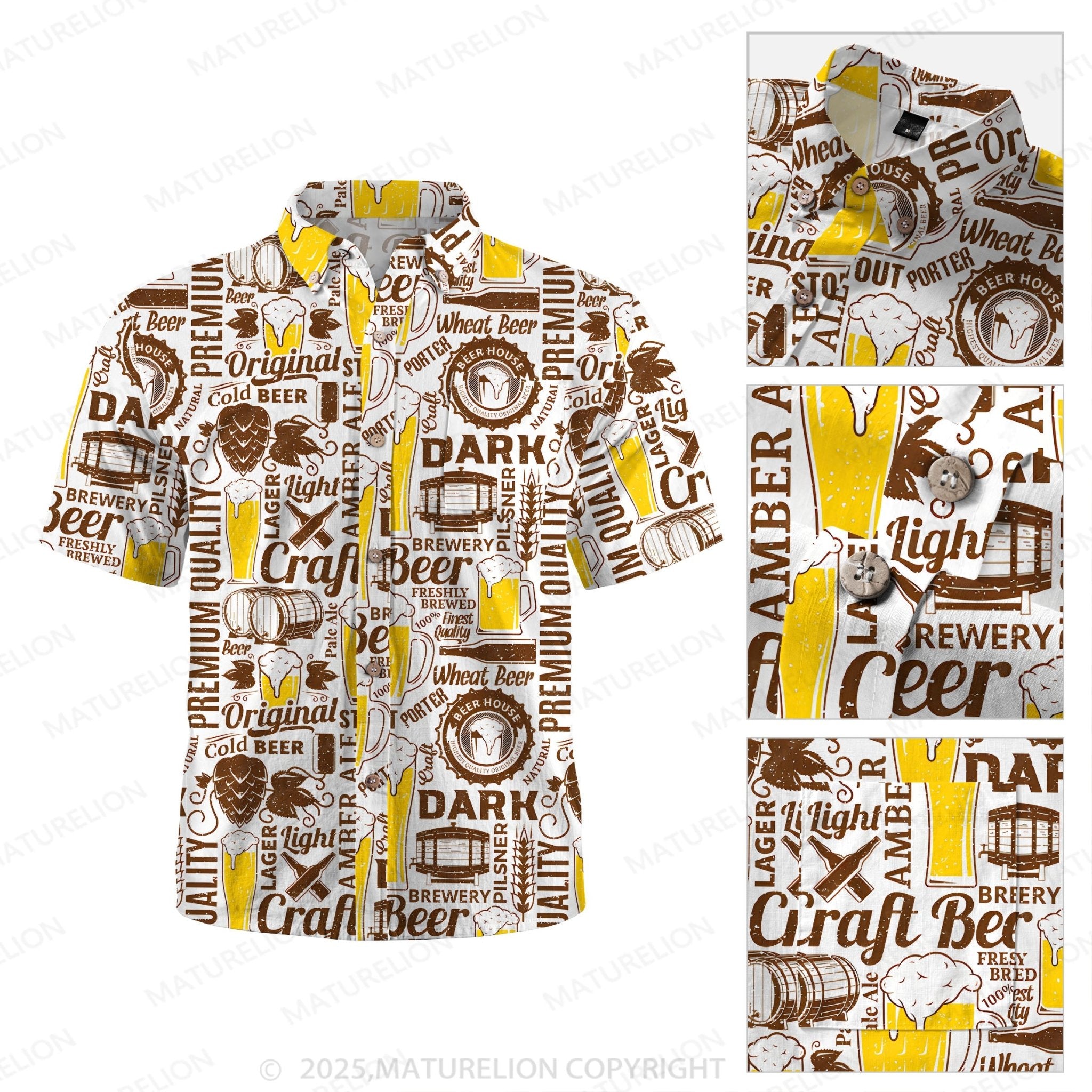 Maturelion Men's Hawaiian Shirt Palm Paradise Hawaiian Shirt