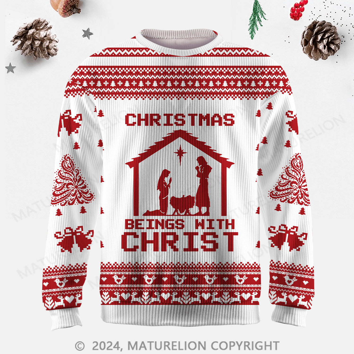 Maturelion  Christmas Beings With Christ Ugly Sweater