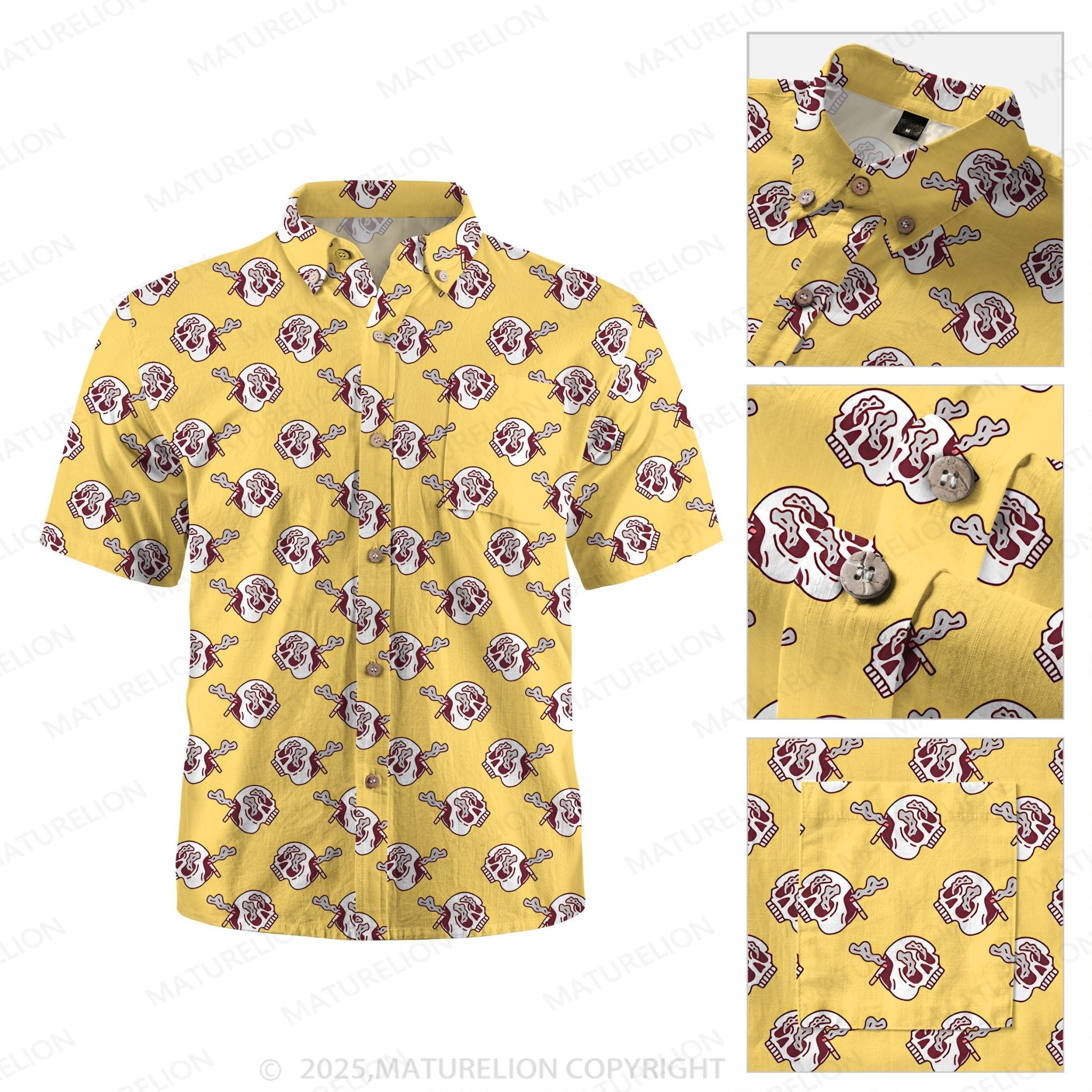 Maturelion Men's Hawaiian Shirt Vintage Island Hawaiian Shirt