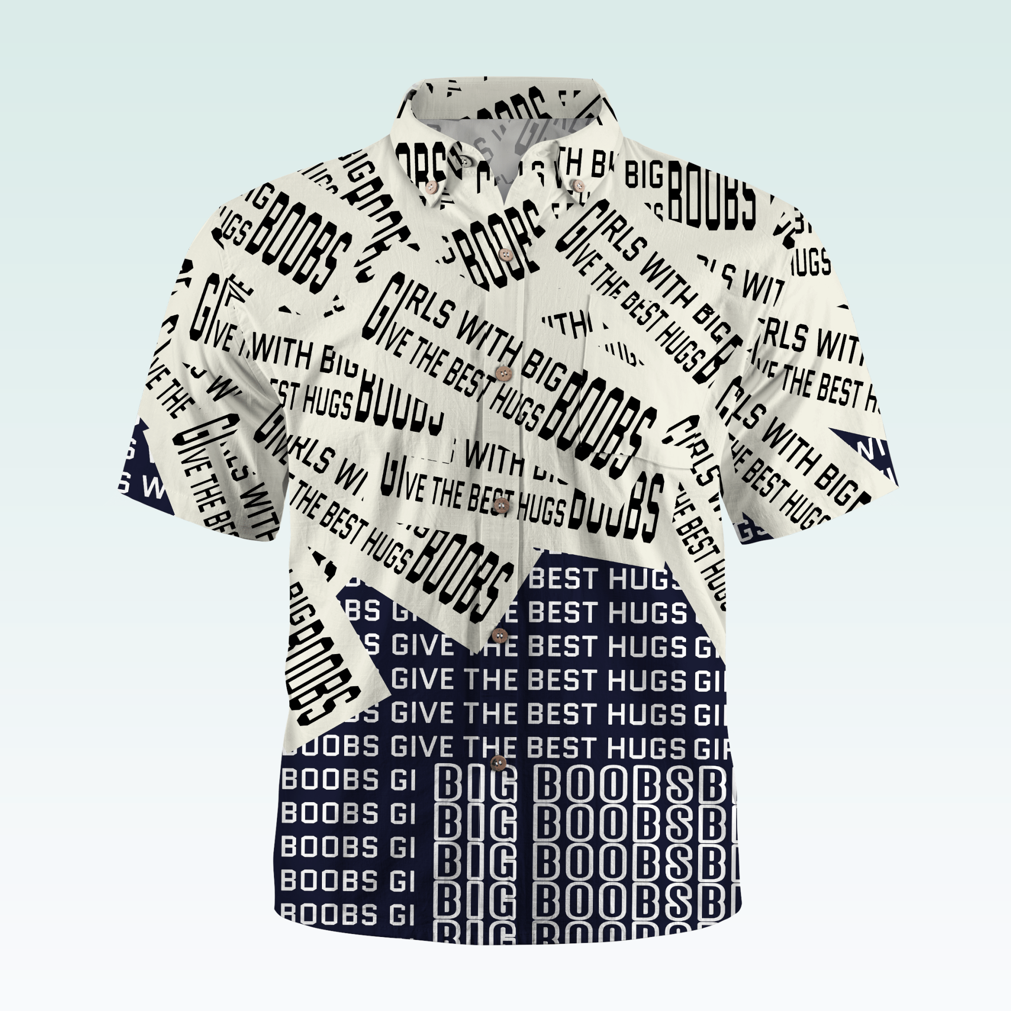 Maturelion Men's Hawaiian Girls With Big Boobs Give The Best Hugs Hawaiian Shirt