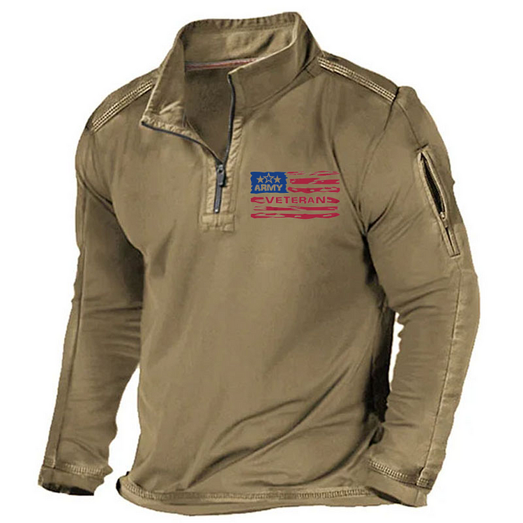 Maturelion Men's Henley Shirt Veteran Army Henley Shirt