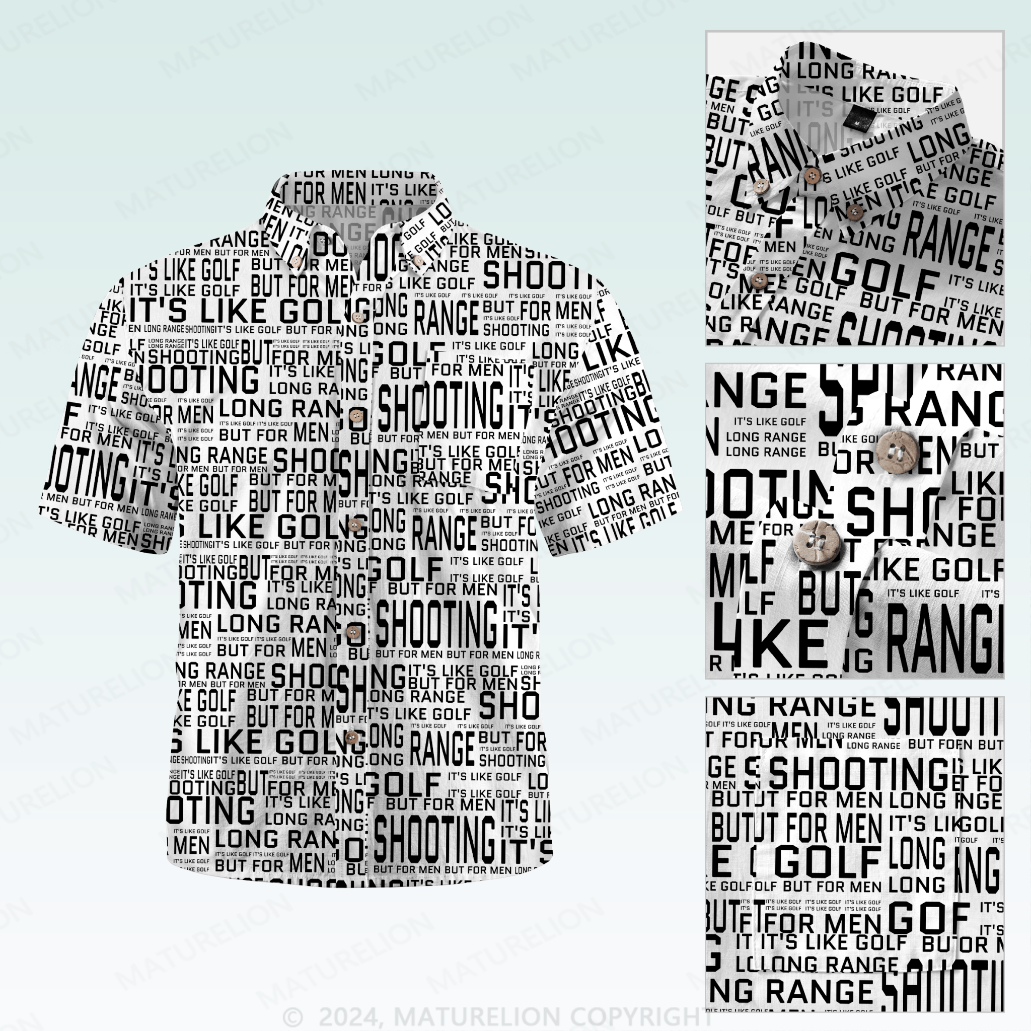 Maturelion Men's Hawaiian Shirt Long Range Shooting It's Like Golf But For Men Hawaiian Shirt