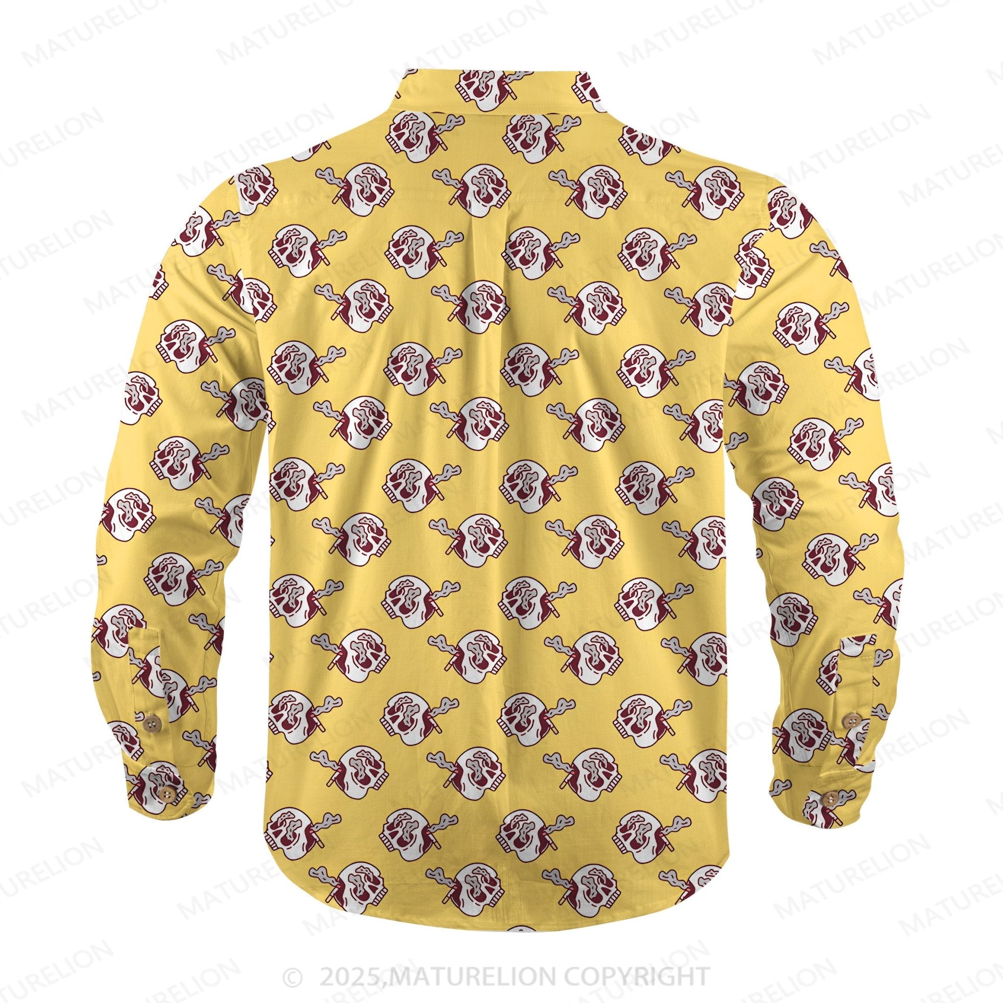 Maturelion Men's Hawaiian Shirt Skull Funny Print Hawaiian Shirt