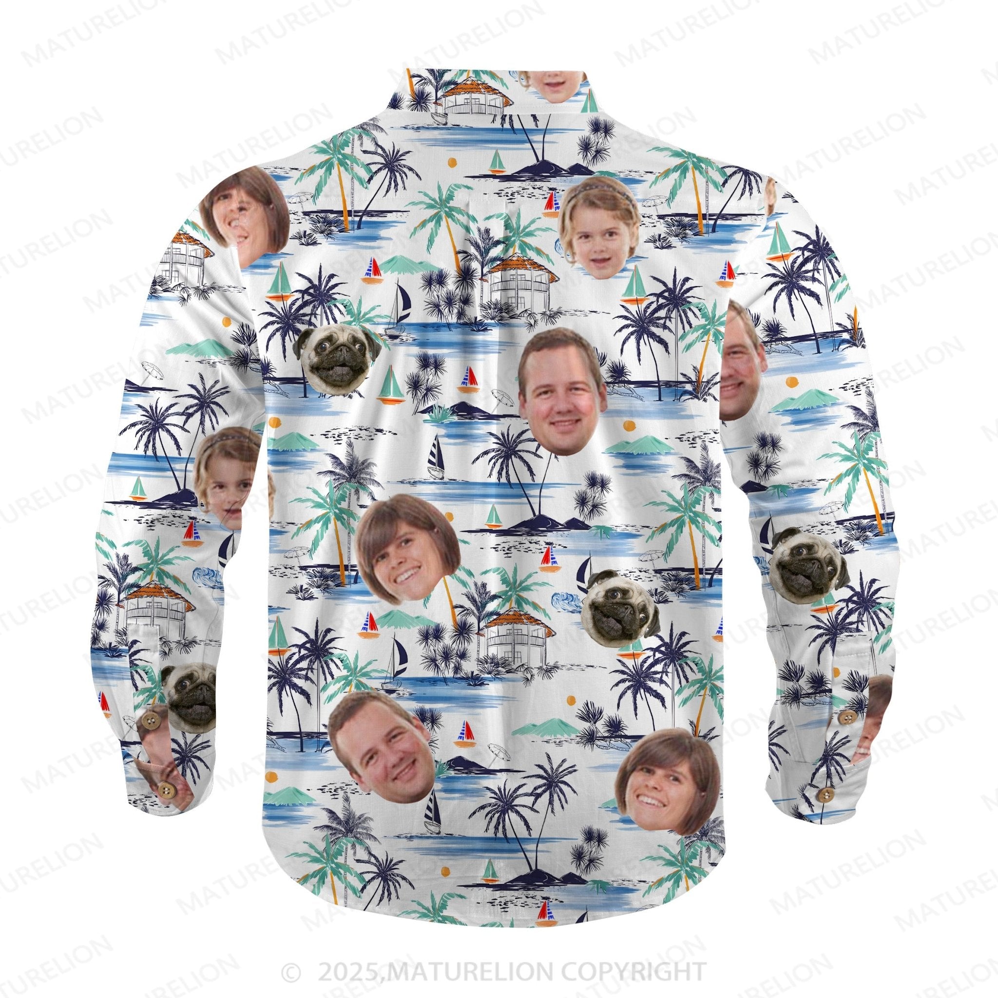Maturelion Aloha Shirts Personalized Hawaiian Shirt with Your Face Hawaiian Shirt