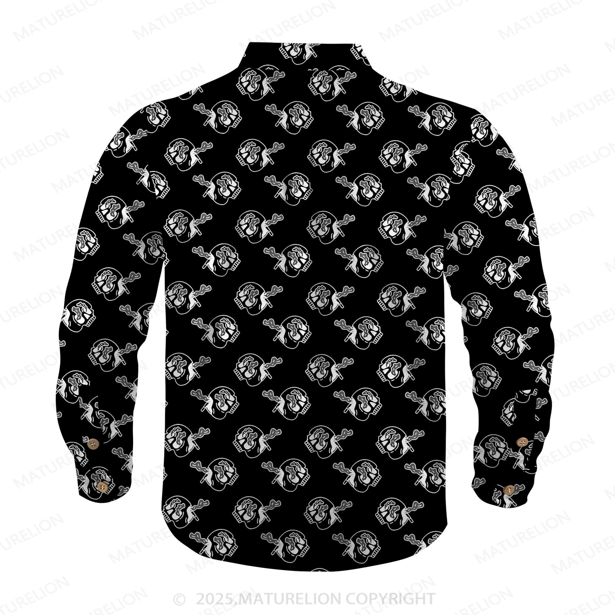 Maturelion Men's Hawaiian Shirt Skull Funny Print Hawaiian Shirt