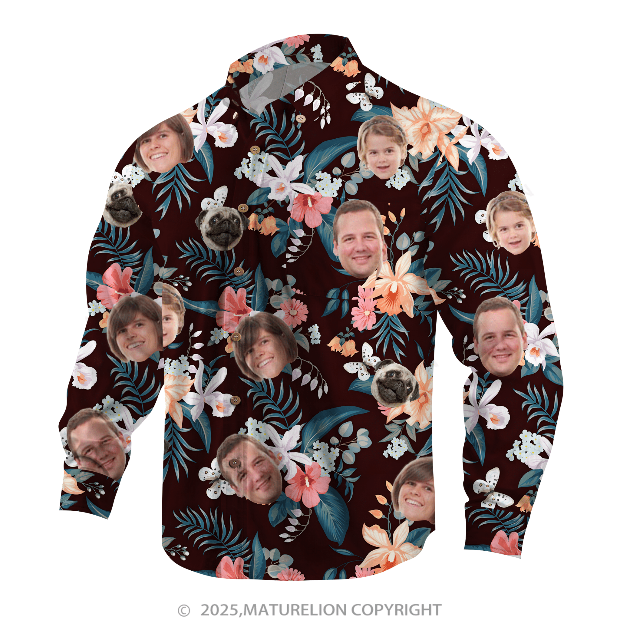 Maturelion Aloha Shirts Hawaiian Shirt Designed with Your Face Hawaiian Shirt