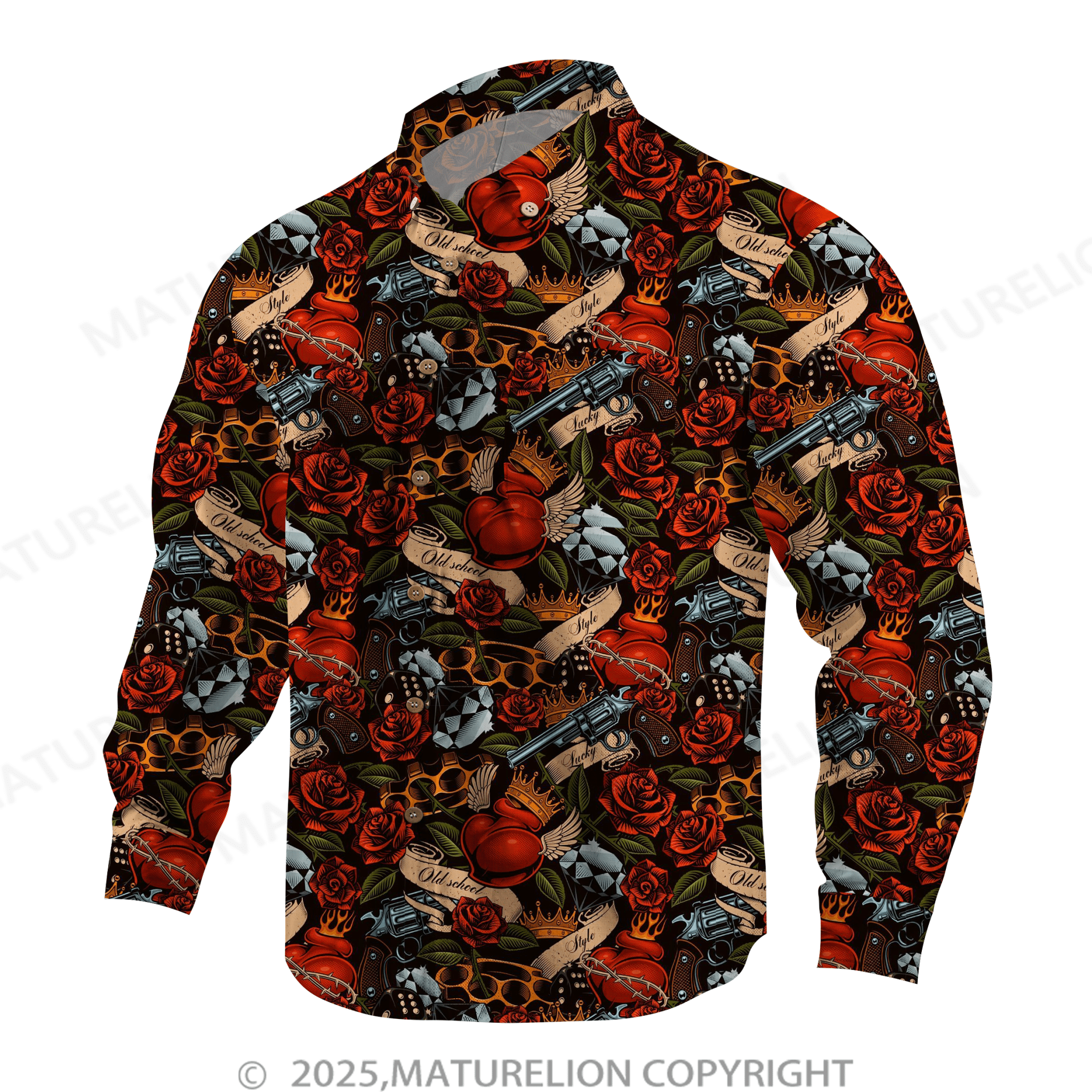 Maturelion Men's Hawaiian Shirt Hawaiian Nights Full of Endless Temptation Hawaiian Shirt