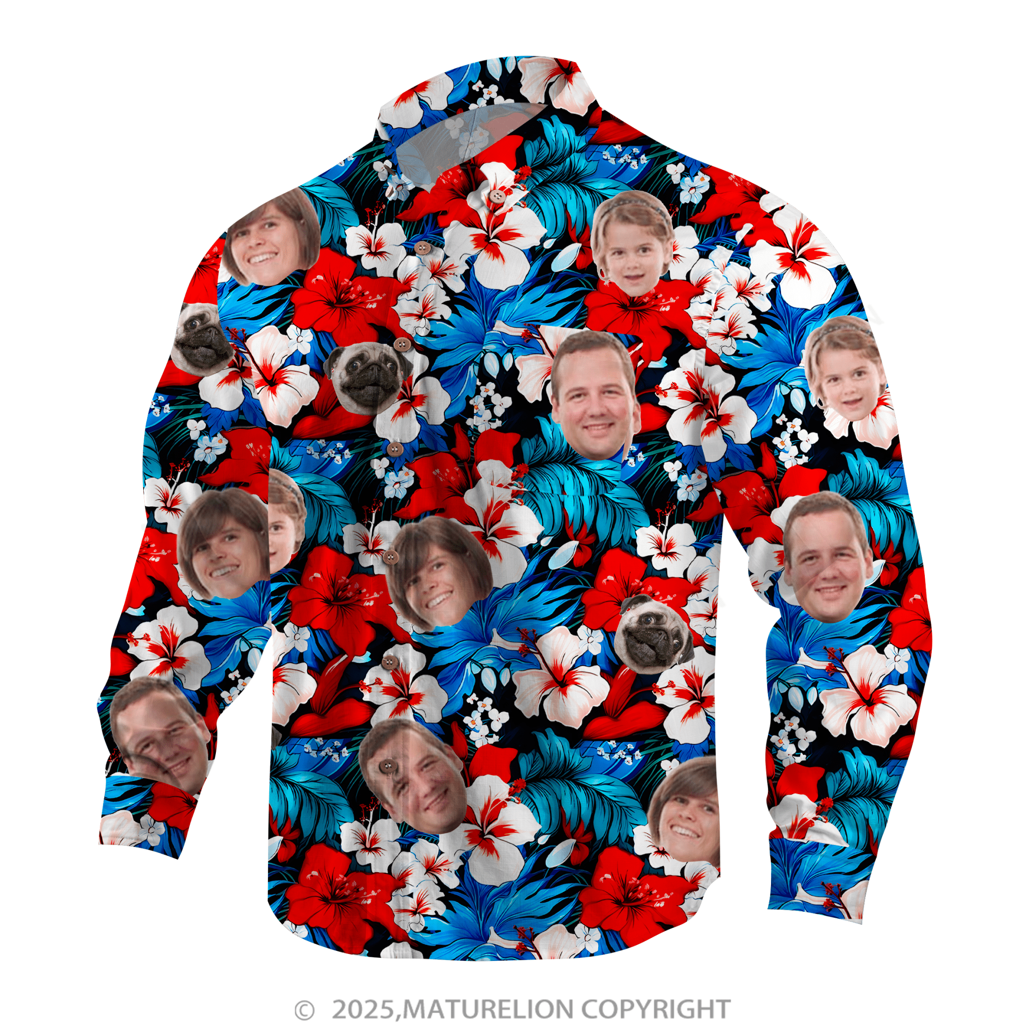 Maturelion Aloha Shirts Custom Hawaiian Shirt with Your Picture Hawaiian Shirt