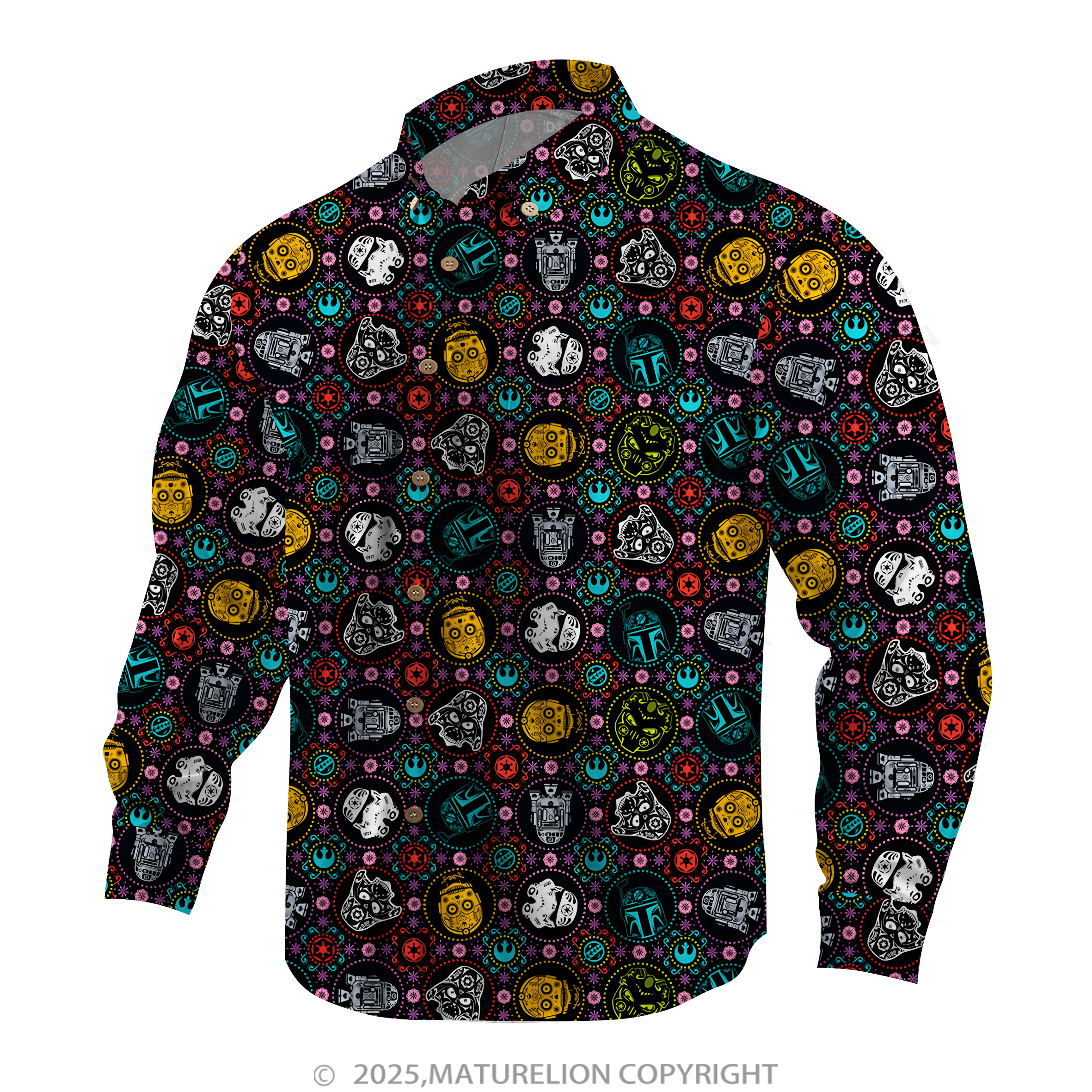 Maturelion Men's Hawaiian Shirt Galactic Synthwave Sith Lord Hawaiian Shirt