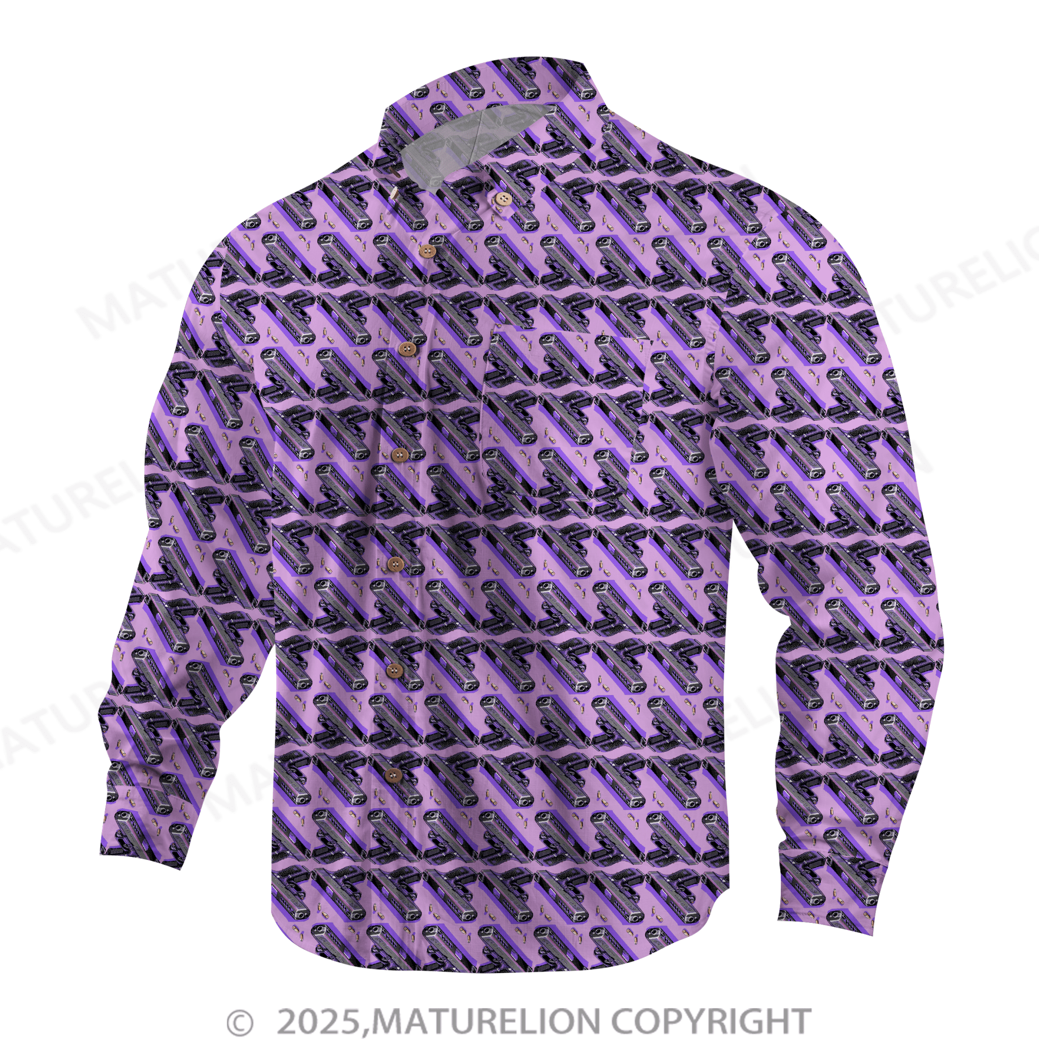 Maturelion Men's Hawaiian Shirt Palm Breeze Hawaiian Shirt
