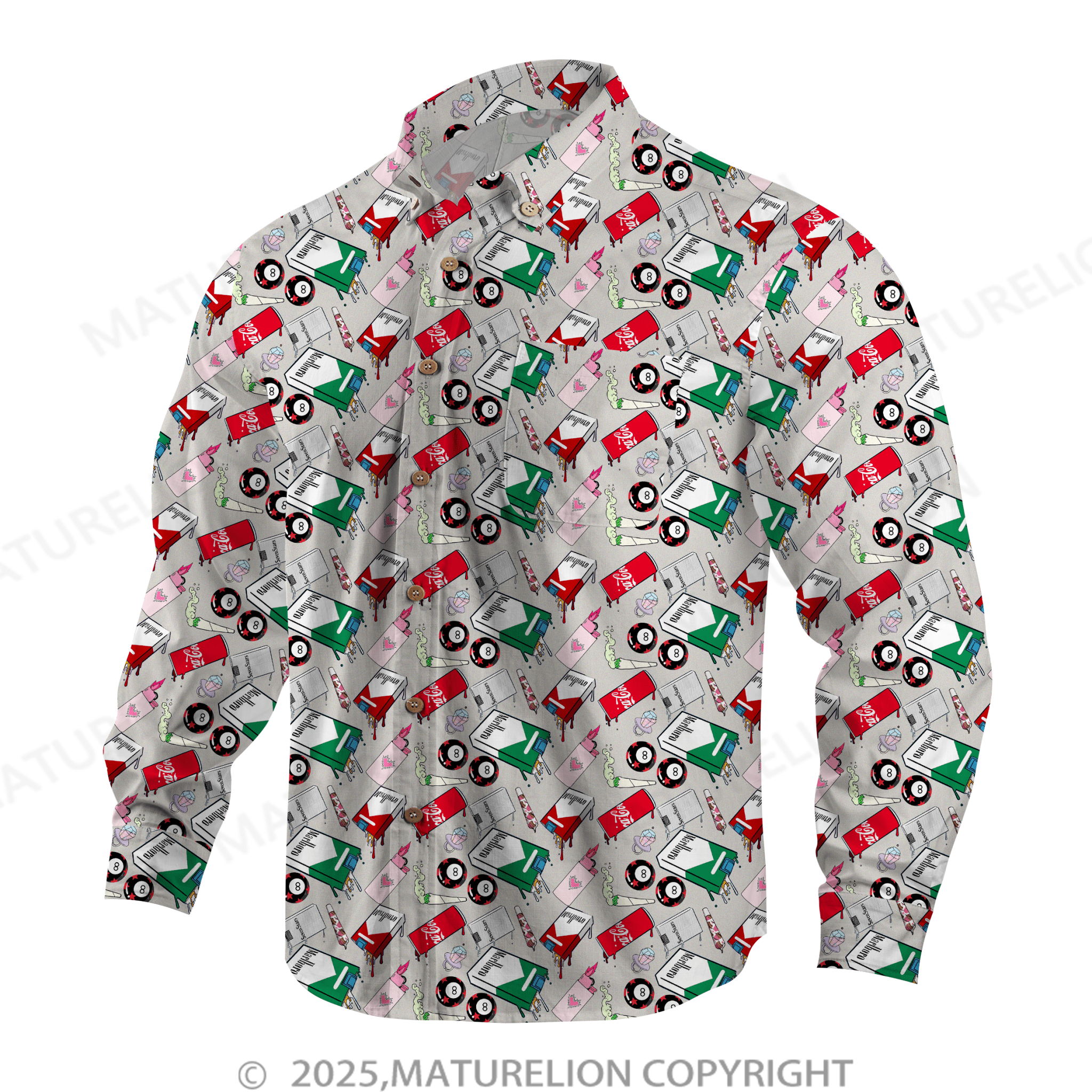 Maturelion Men's Hawaiian Shirt Jungle Vibes Hawaiian Shirt