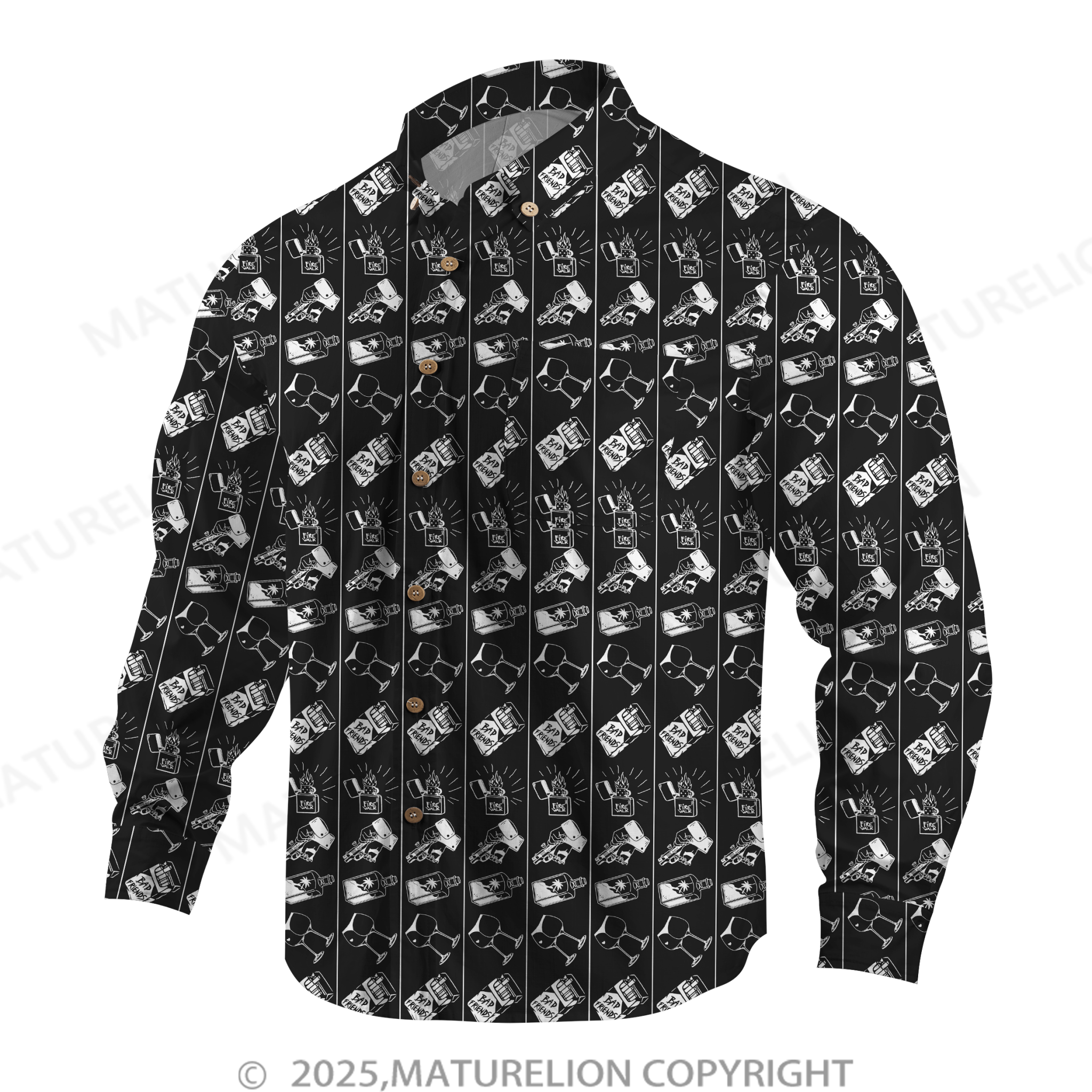 Maturelion Men's Hawaiian Shirt Midnight Tropics Hawaiian Shirt