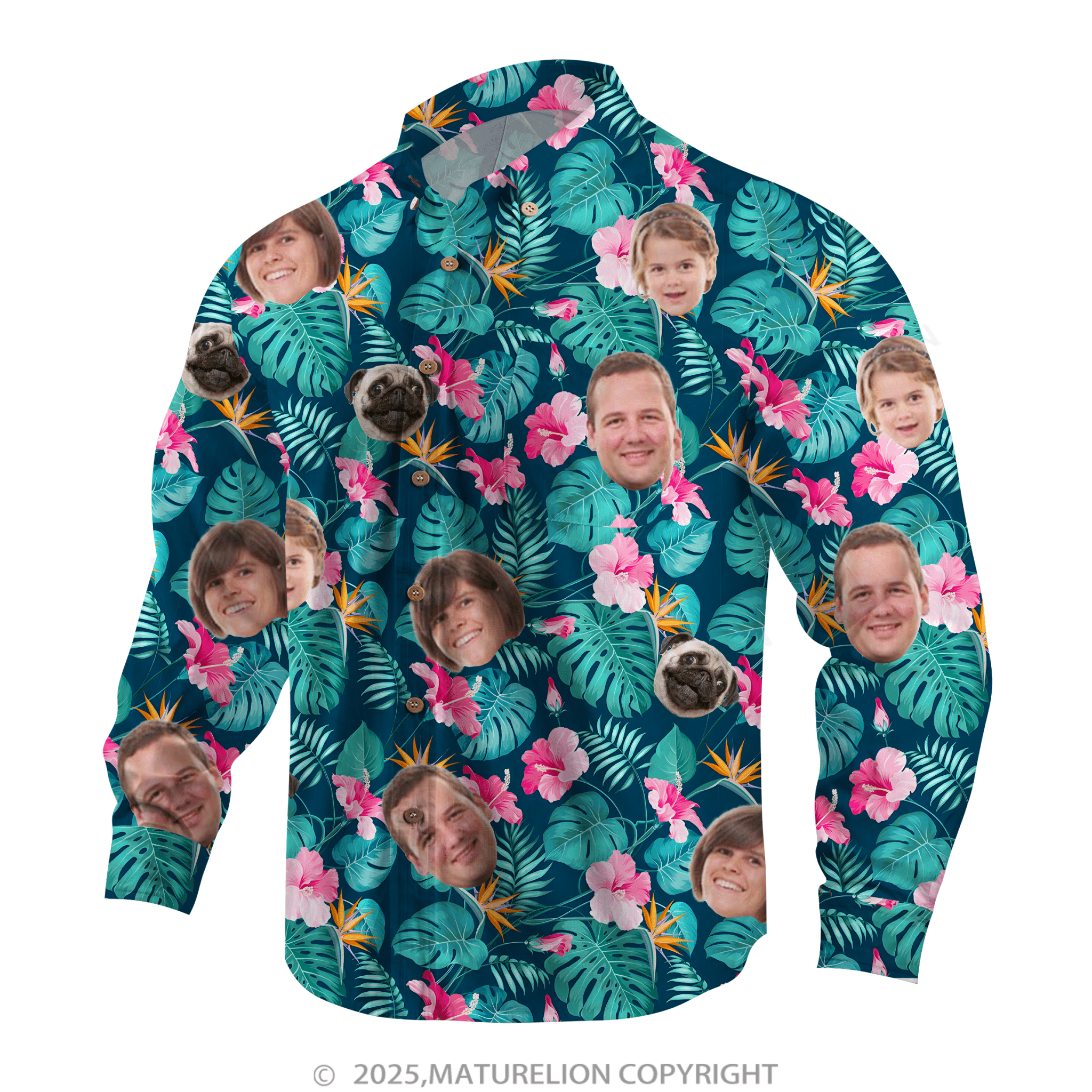 Maturelion Aloha Shirts Custom Face Hawaiian Shirt
