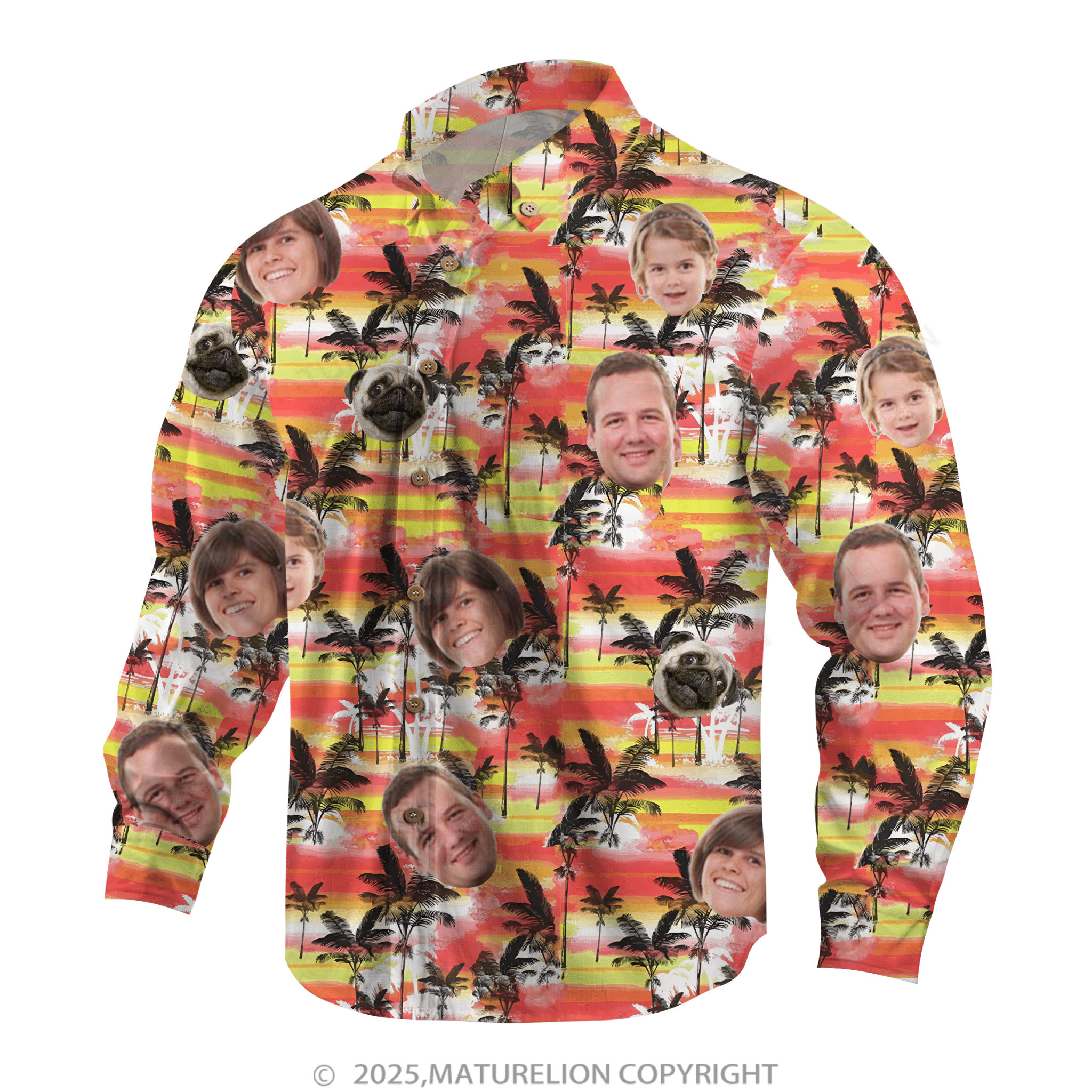 Maturelion Aloha Shirts Personalized Hawaiian Shirt with Your Image Hawaiian Shirt
