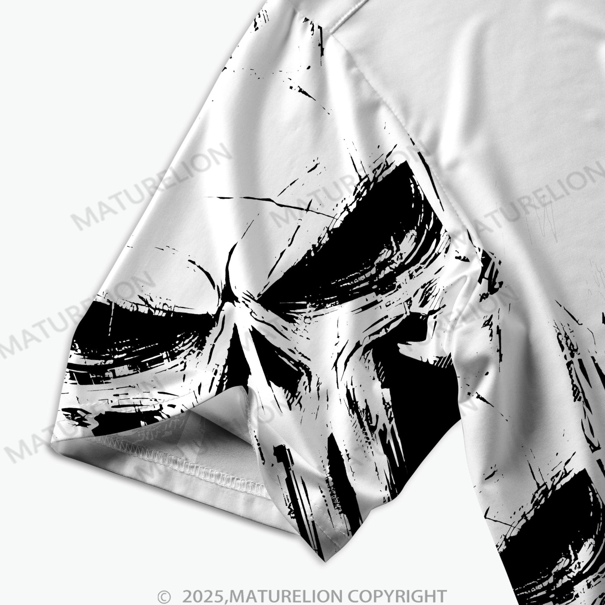 Maturelion Men's Distressed Print Polo Shirt