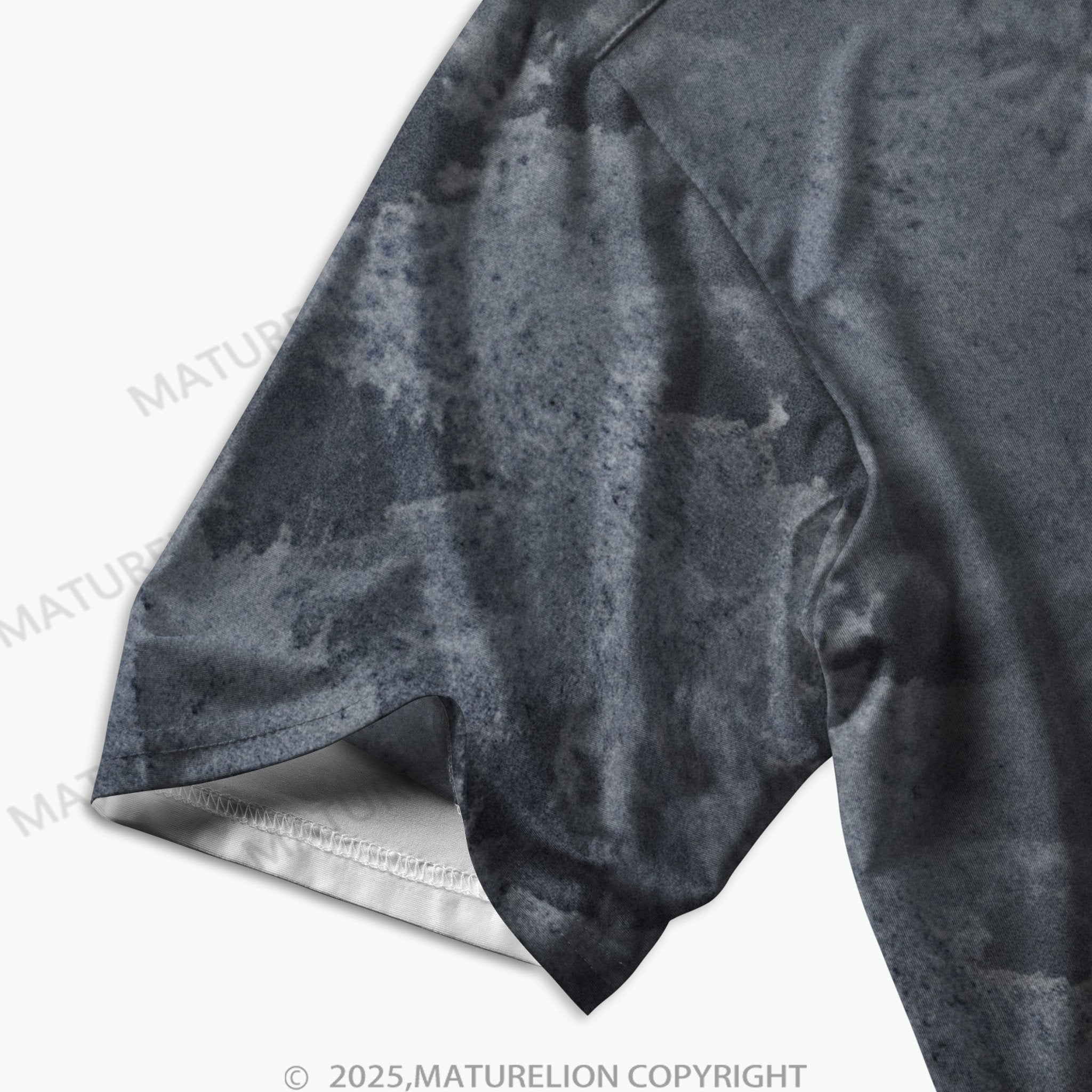 Maturelion Men's Distressed Print Polo Shirt
