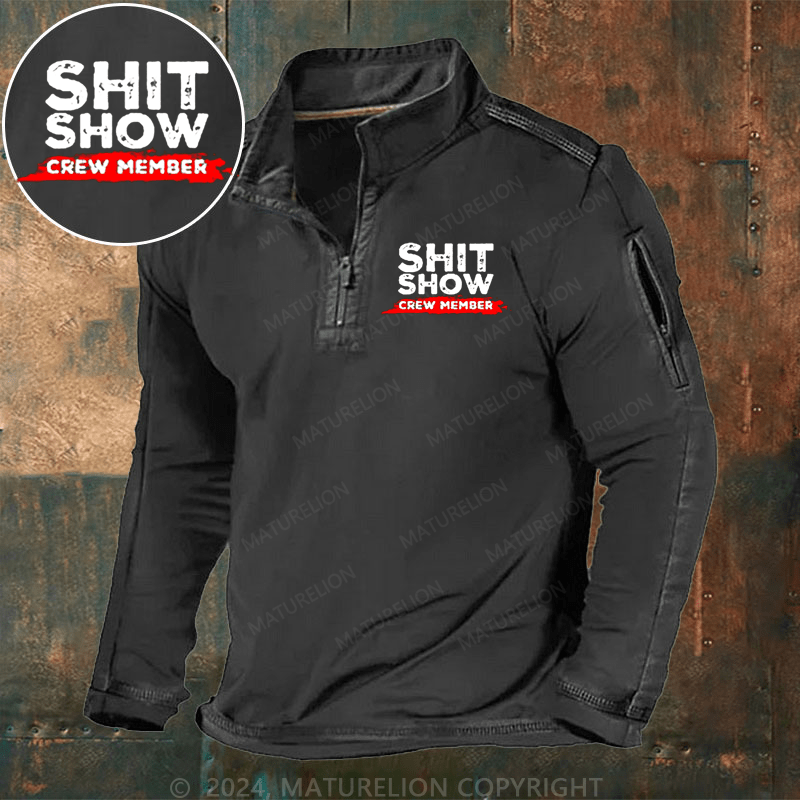 Maturelion Men's Henley Shirt Shit Show Crew Member Henley Shirt
