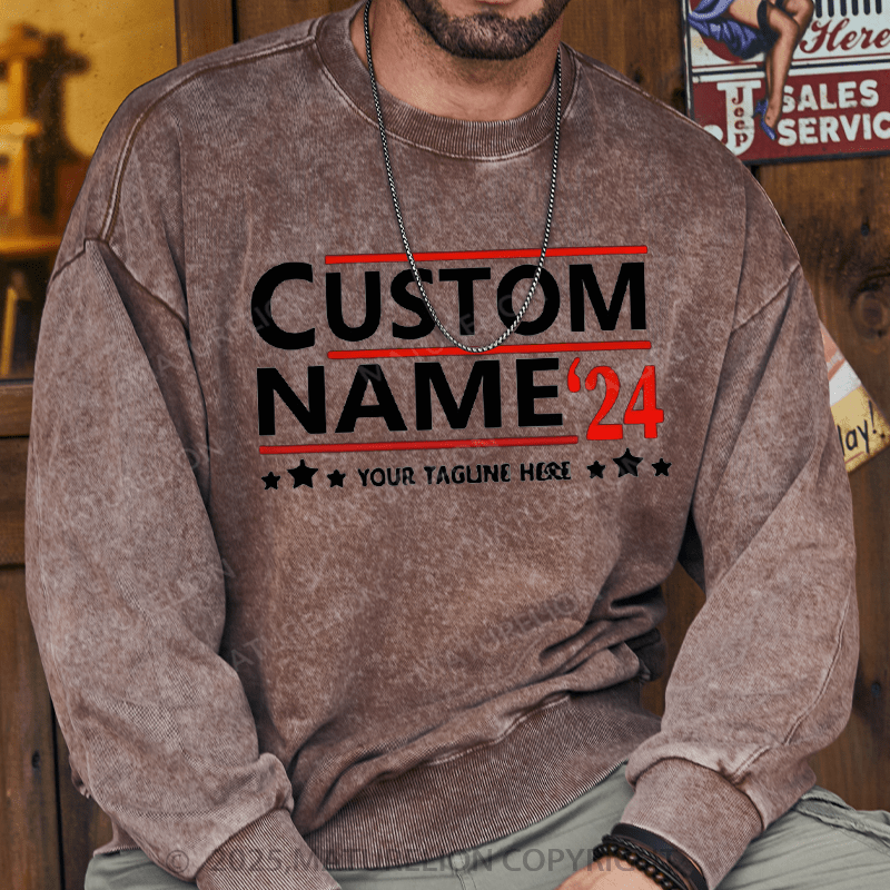 Maturelion Men's Sweatshirts 2024 President Sweatshirts Washed Sweatshirts