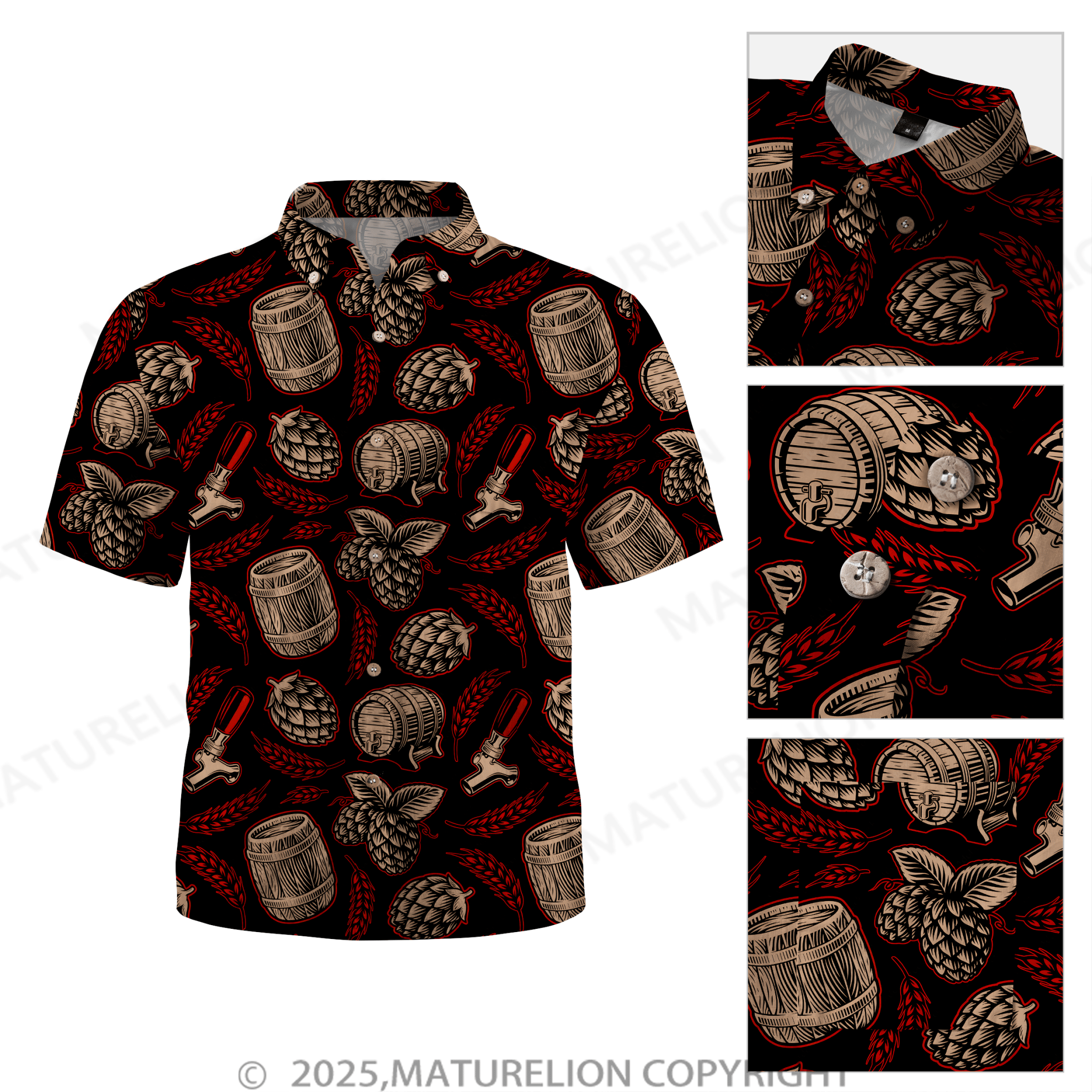 Maturelion Men's Hawaiian Shirt Palm Breeze Hawaiian Shirt