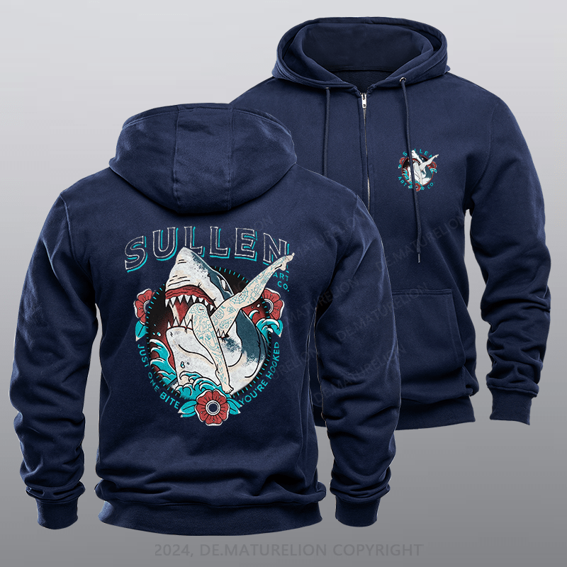 Maturelion Men's Hoodie One Bite Standard Zipper Hoodie