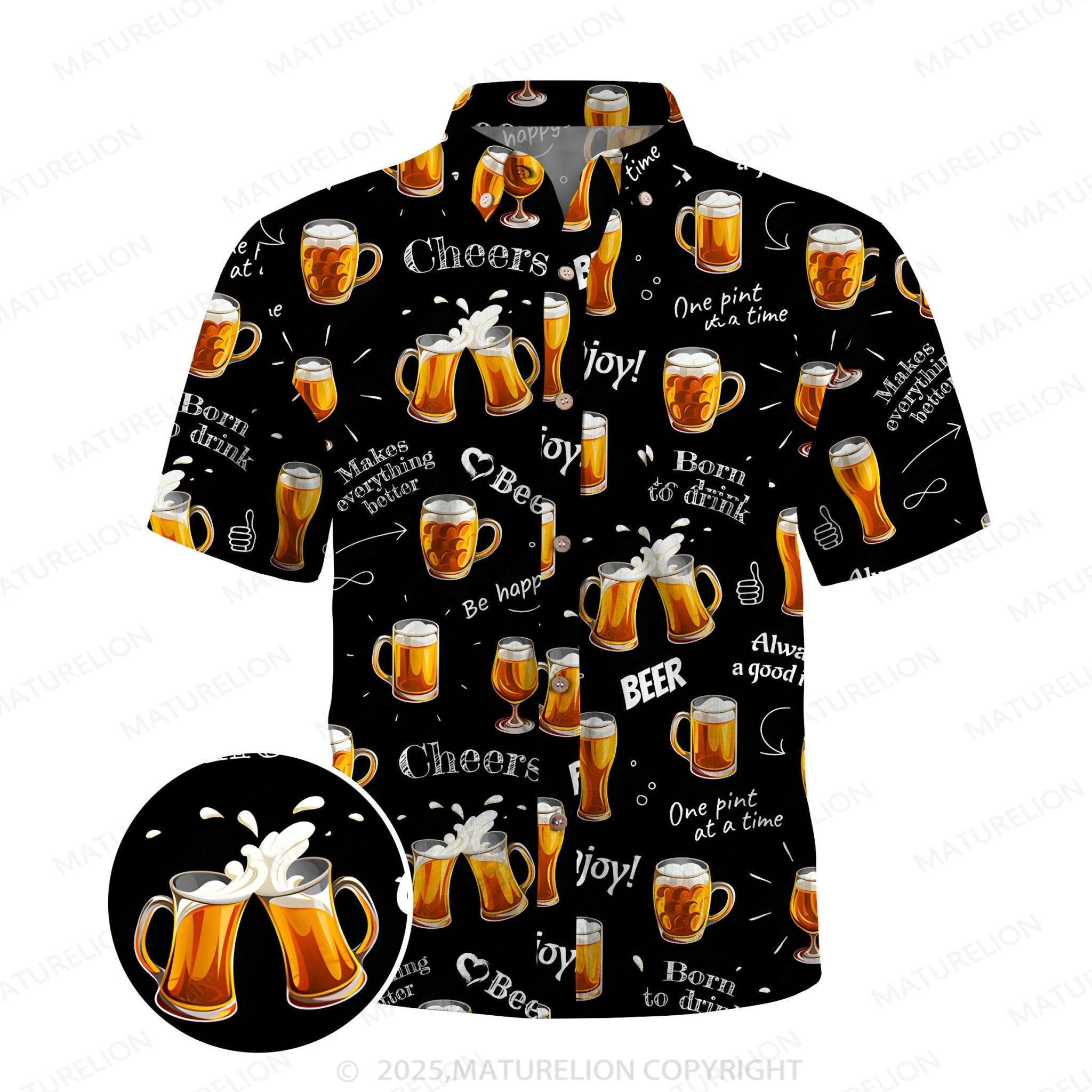Maturelion Men's Hawaiian Shirt Cool Tropics Hawaiian Shirt
