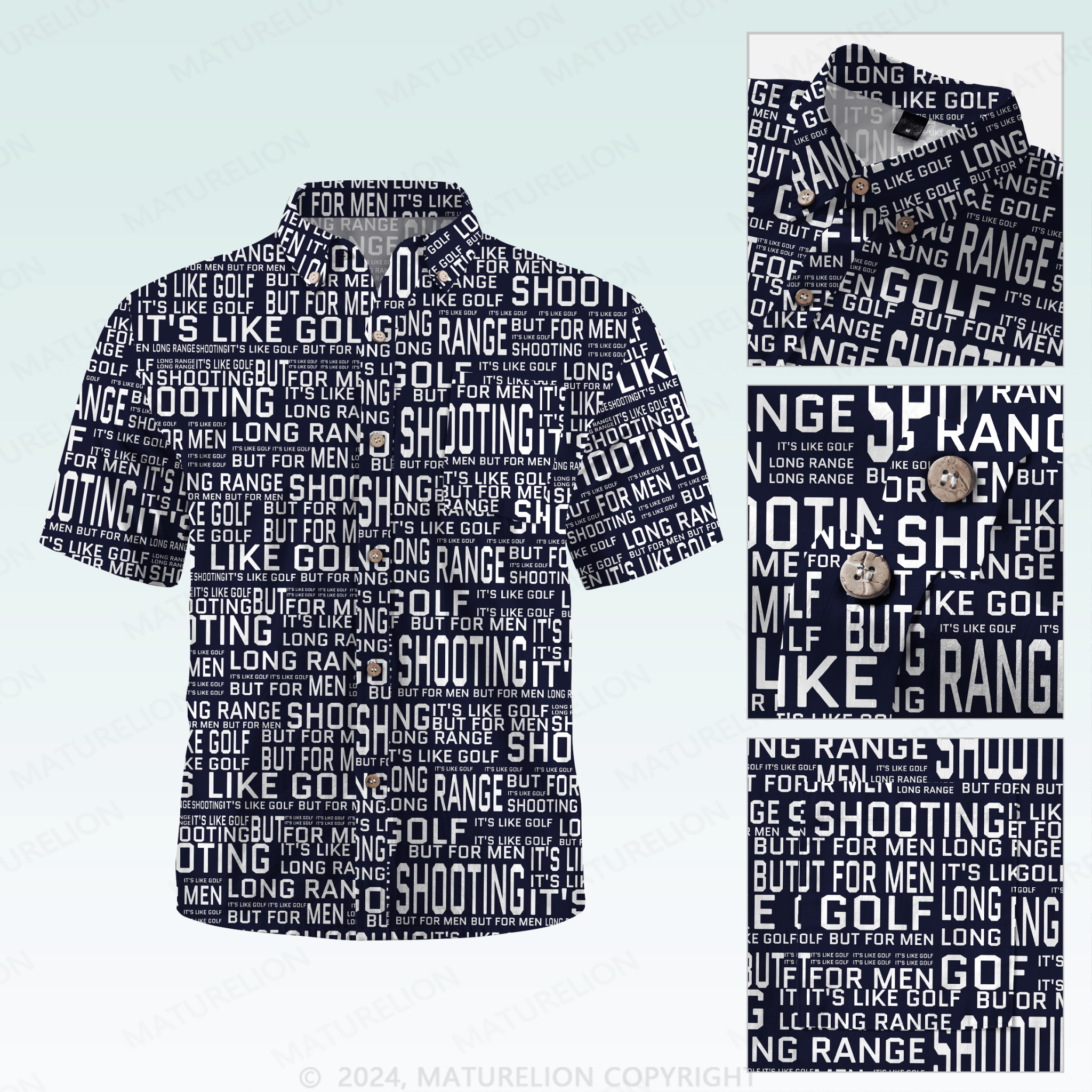 Maturelion Men's Hawaiian Shirt Long Range Shooting It's Like Golf But For Men Hawaiian Shirt