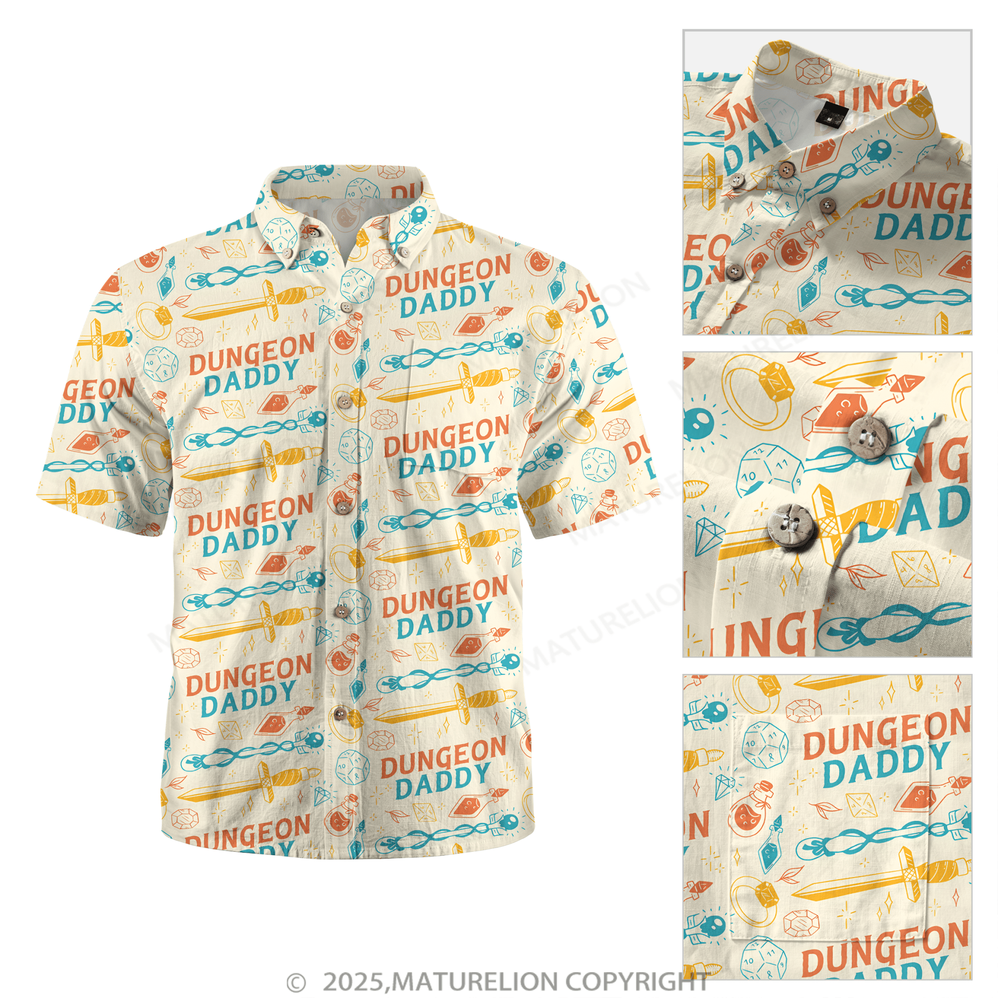 Maturelion Aloha Shirts Dungeon Daddy Hawaiian Shirt