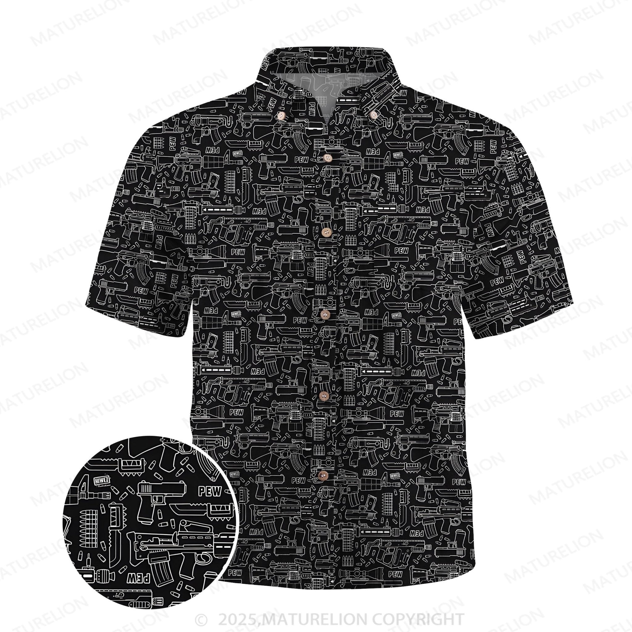 Maturelion Men's Hawaiian Shirt Palm Tree Getaway Hawaiian Shirt