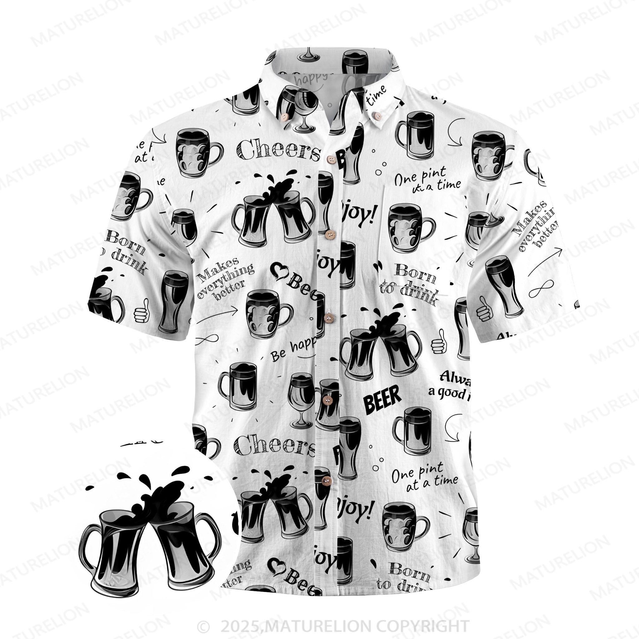 Maturelion Men's Hawaiian Shirt Cool Tropics Hawaiian Shirt