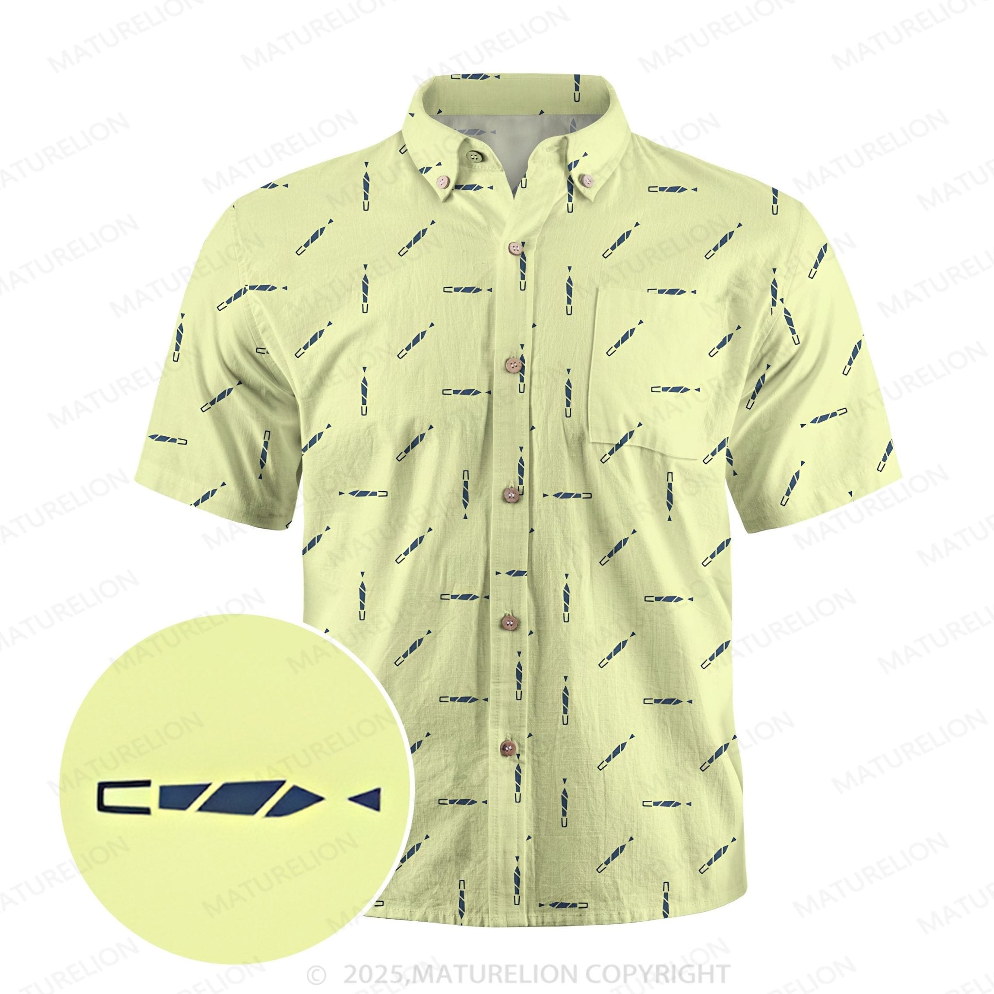 Maturelion Men's Hawaiian Shirt Wave Rider Hawaiian Shirt