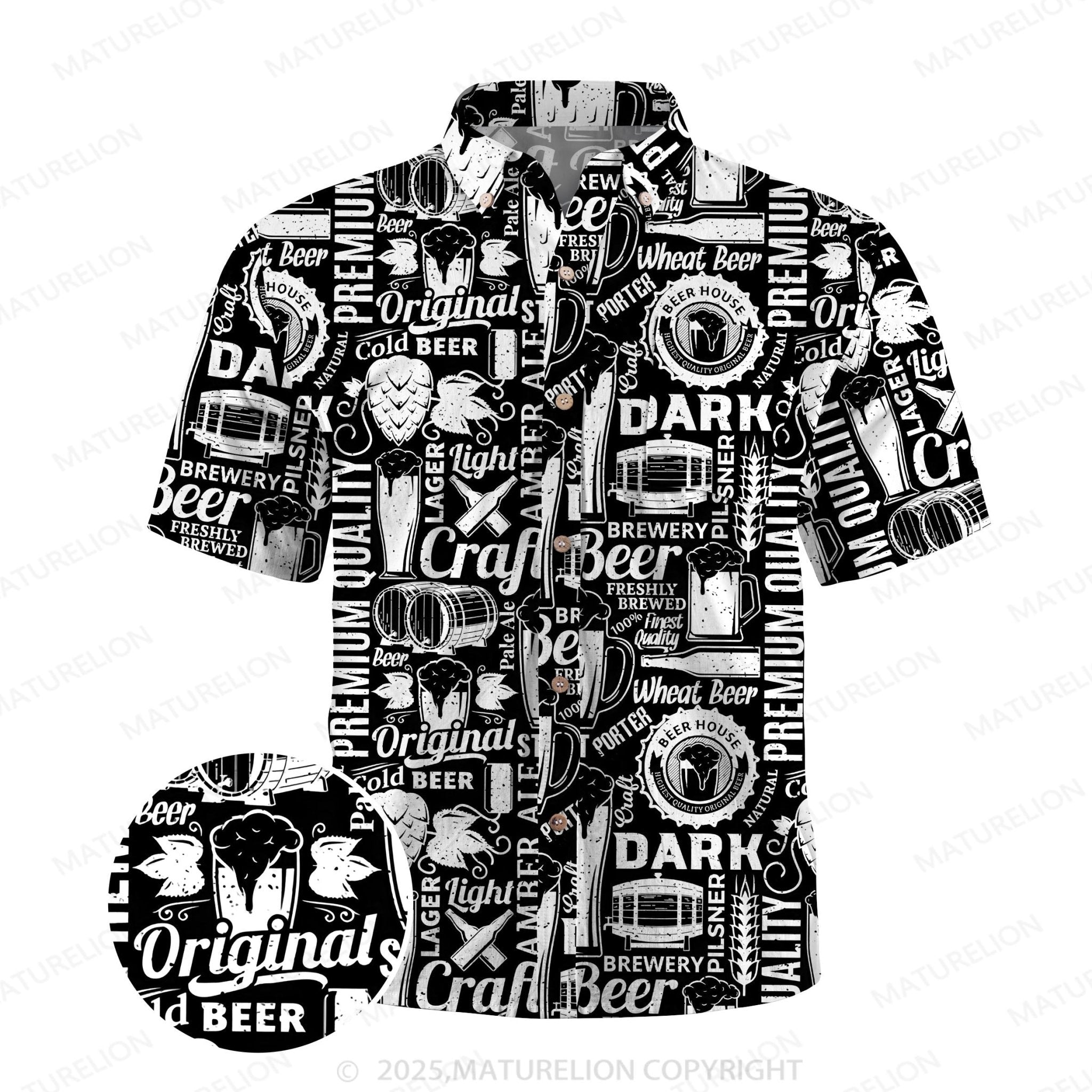 Maturelion Men's Hawaiian Shirt Palm Paradise Hawaiian Shirt