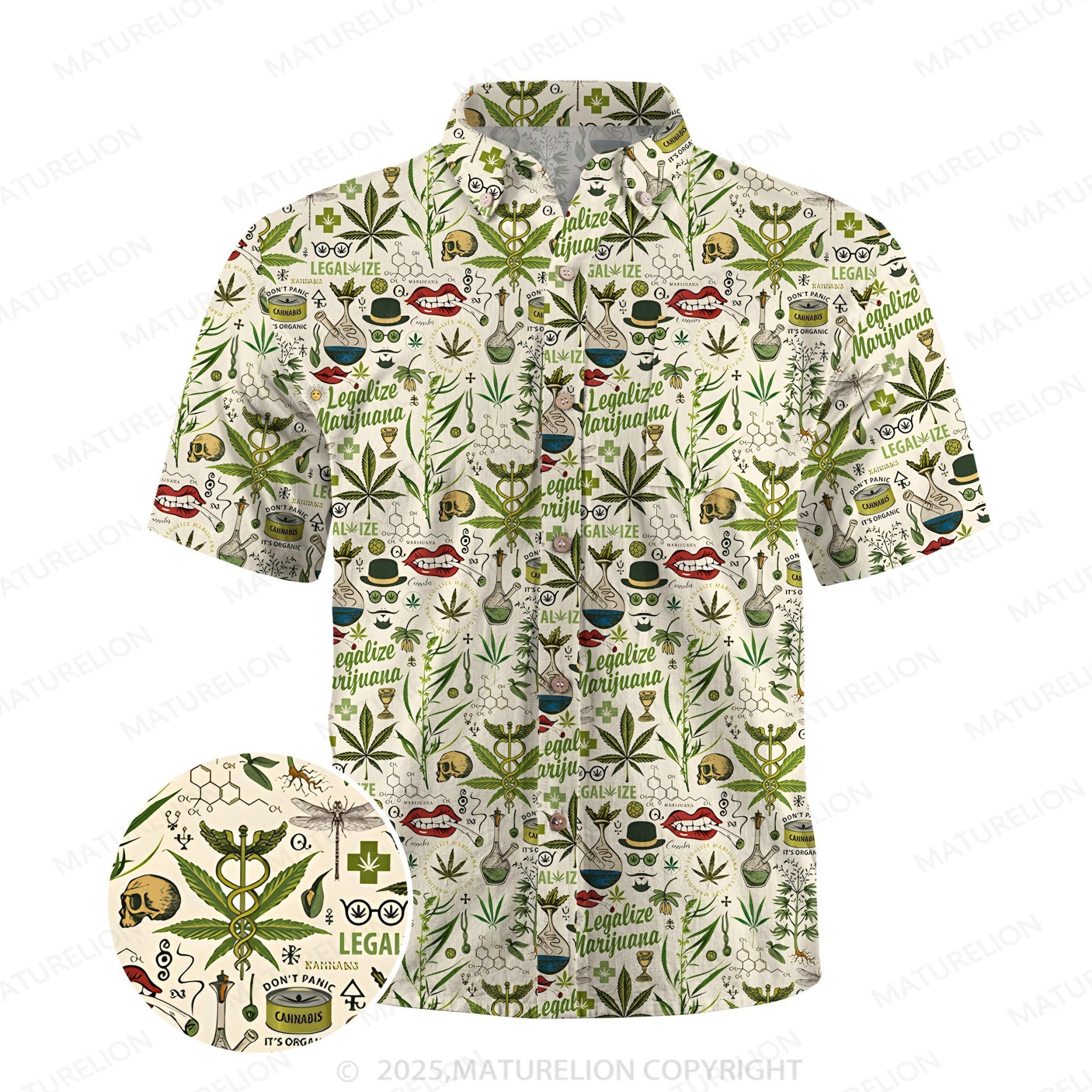 Maturelion Men's Hawaiian Shirt Summer Heat Hawaiian Shirt
