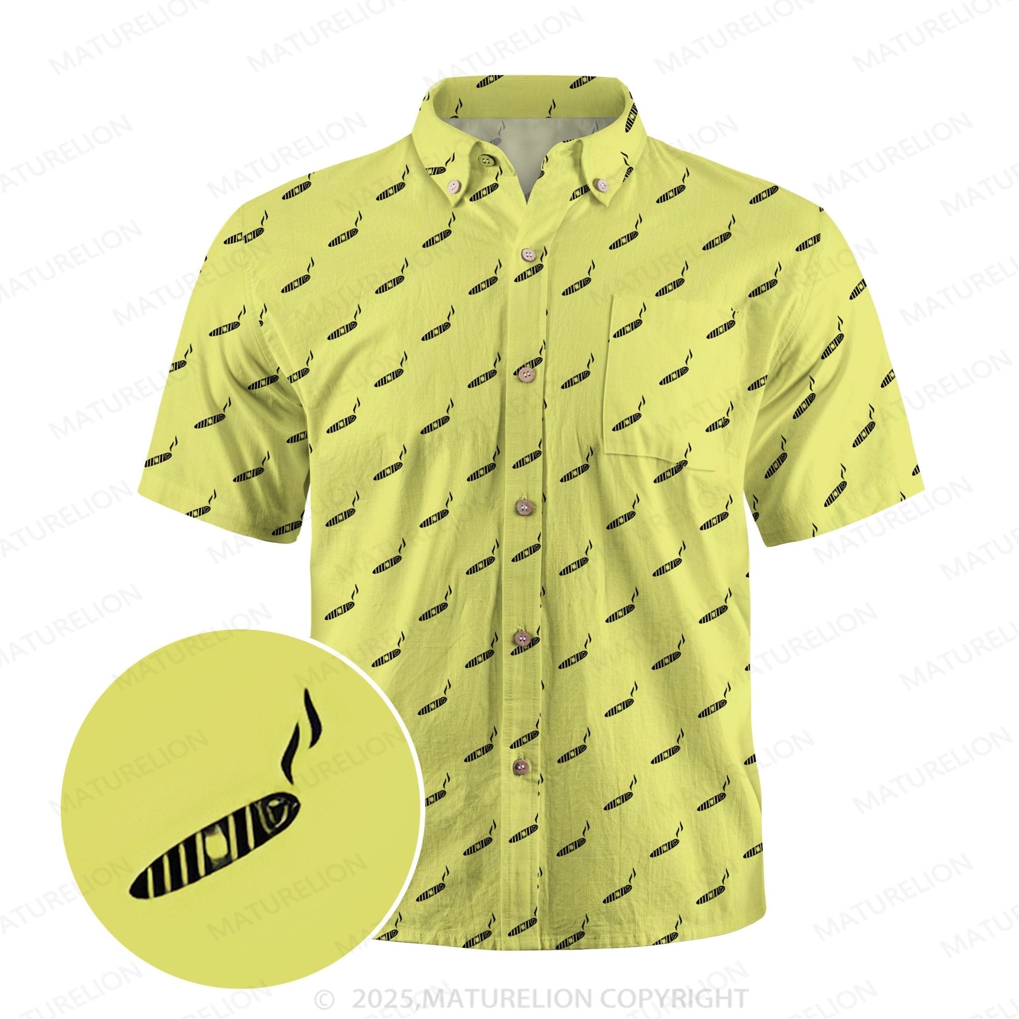 Maturelion Men's Hawaiian Shirt Blue Lagoon Hawaiian Shirt