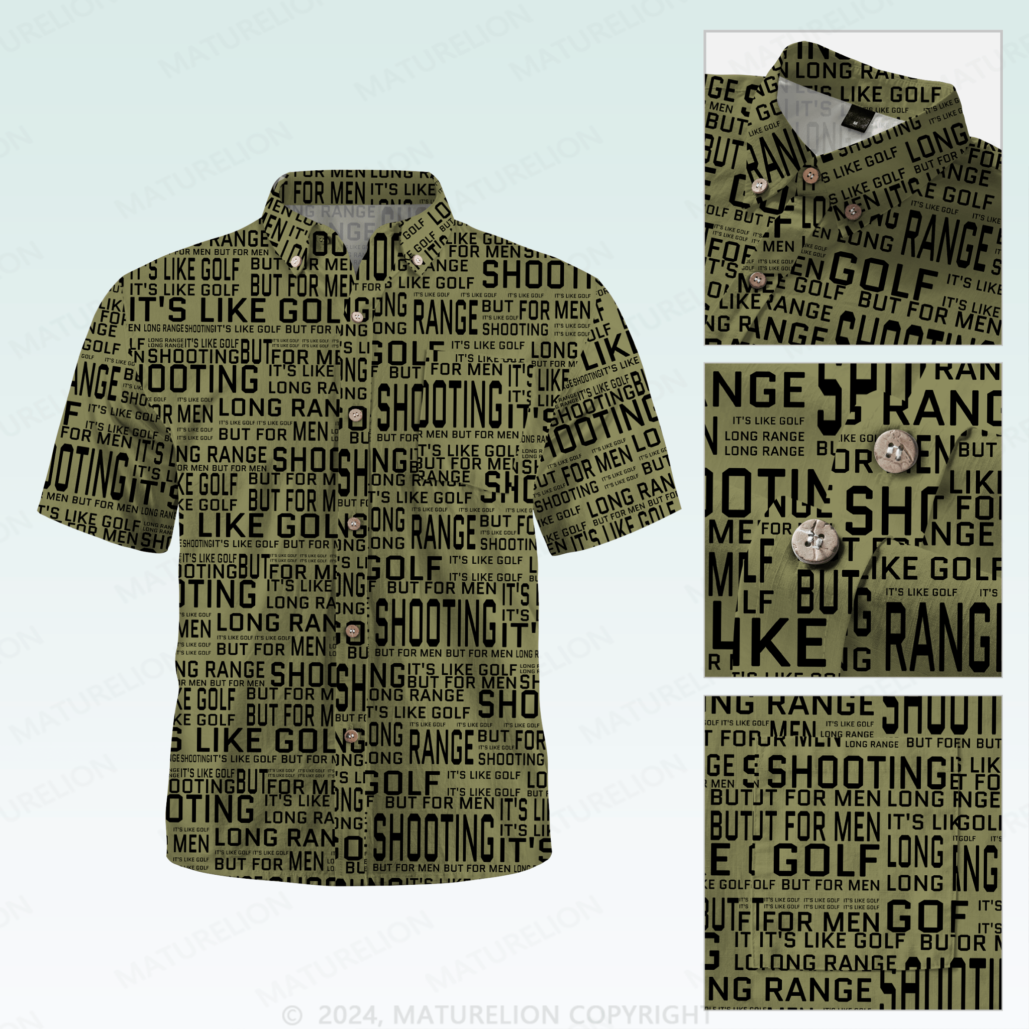 Maturelion Men's Hawaiian Shirt Long Range Shooting It's Like Golf But For Men Hawaiian Shirt