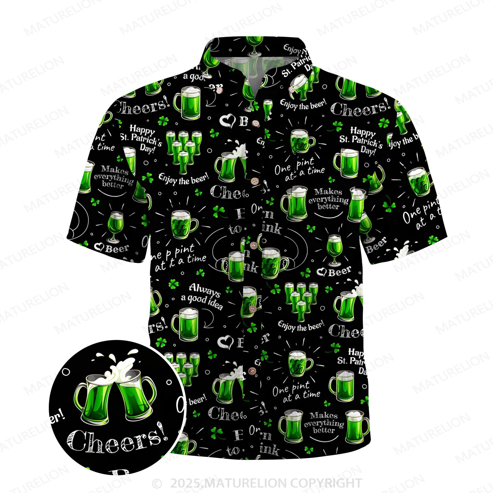 Maturelion St Patrick's Hawaiian Shirt Seaside Chill Hawaiian Shirt