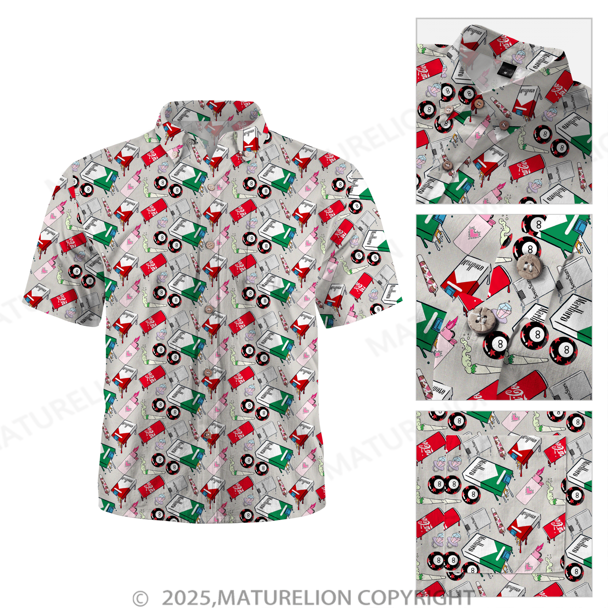 Maturelion Men's Hawaiian Shirt Midnight Tropics Hawaiian Shirt