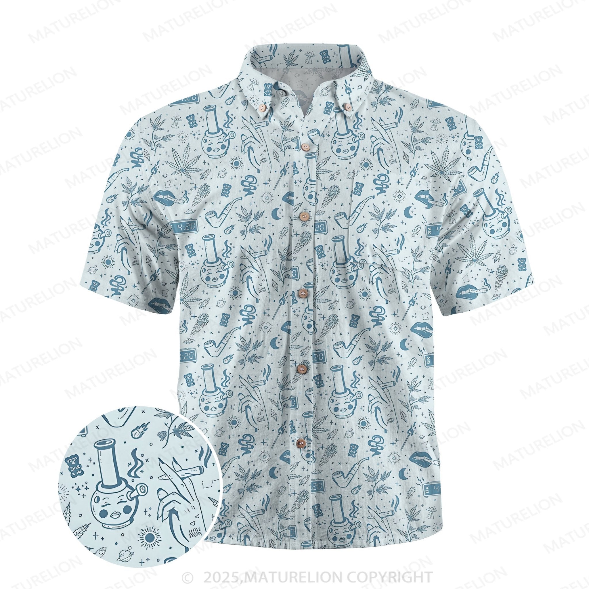 Maturelion Men's Hawaiian Shirt Lagoon Life Hawaiian Shirt