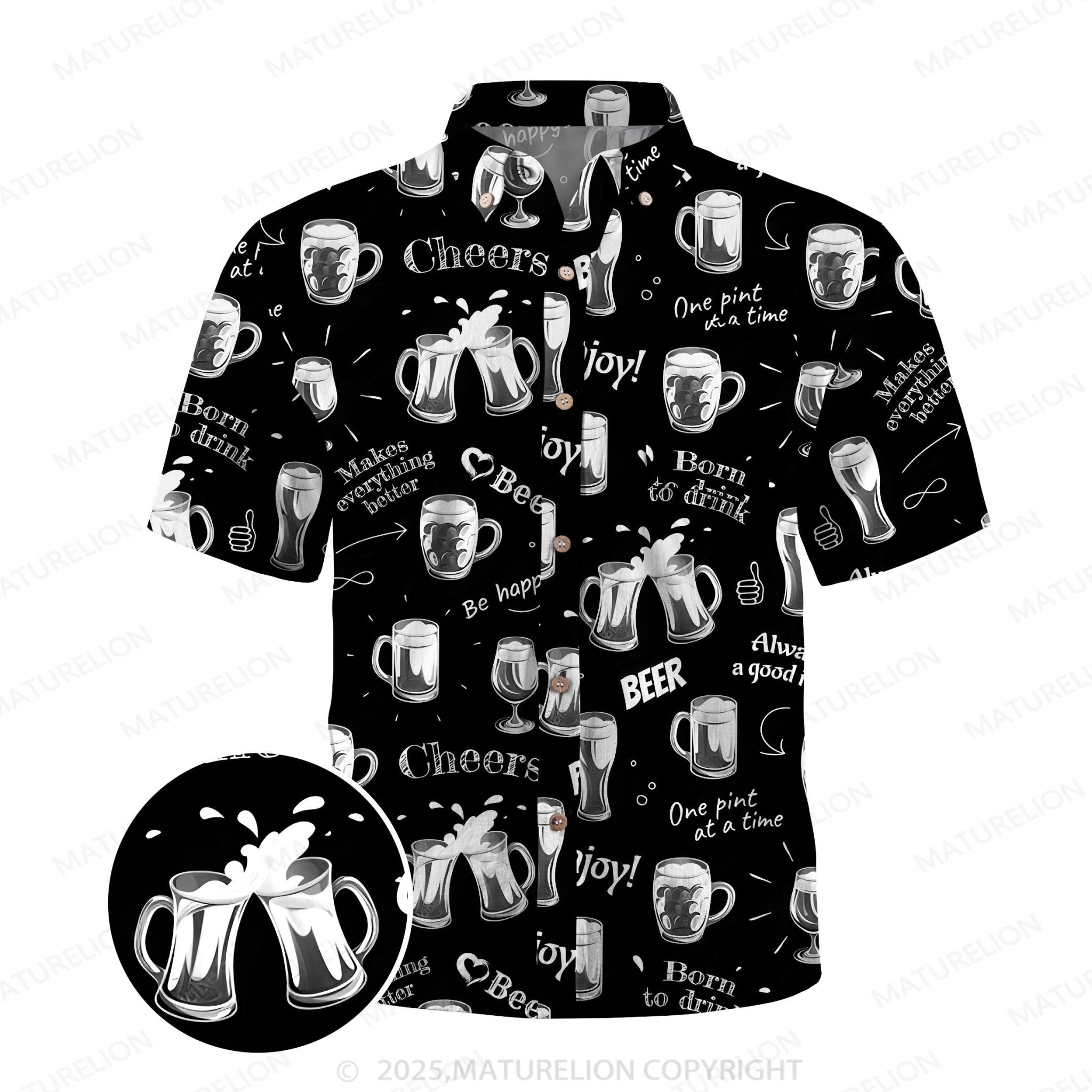 Maturelion Men's Hawaiian Shirt Cool Tropics Hawaiian Shirt
